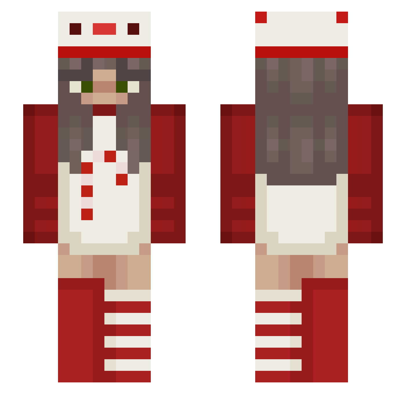 Idkicey Minecraft skin, front and back view