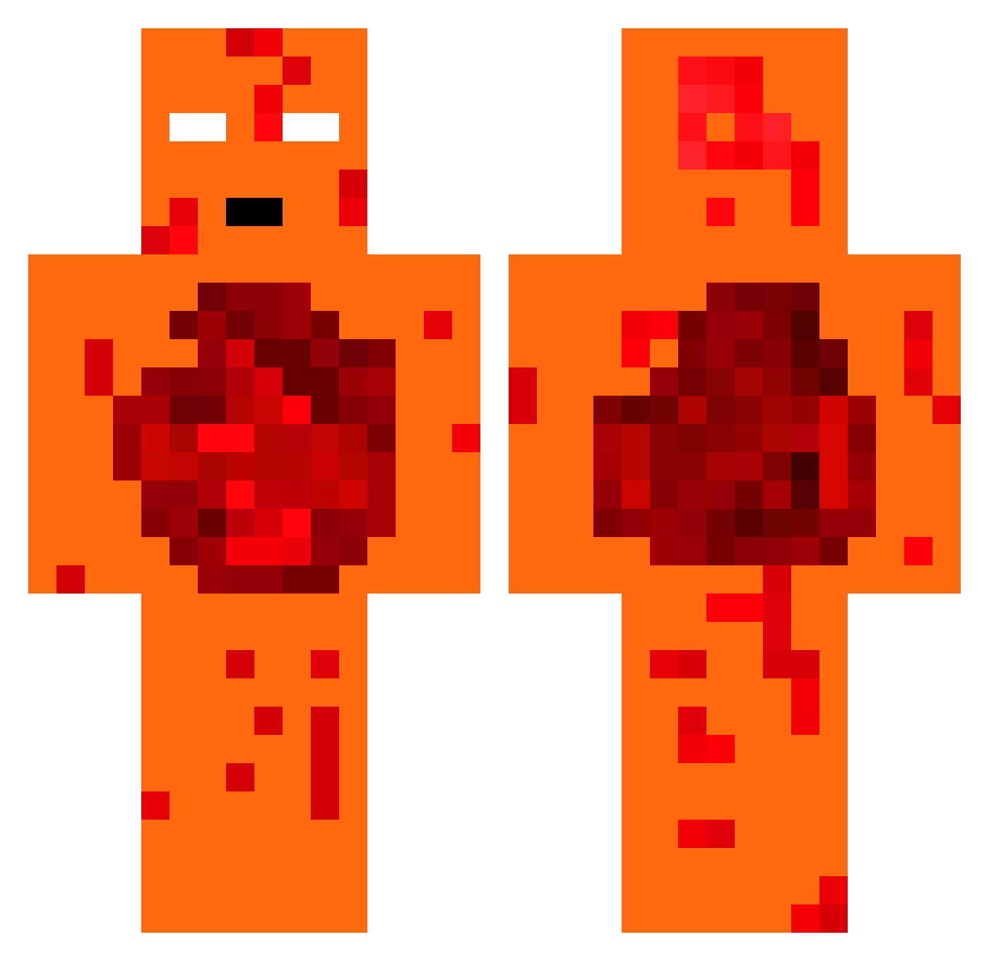 cool_orange_dog Minecraft skin, front and back view