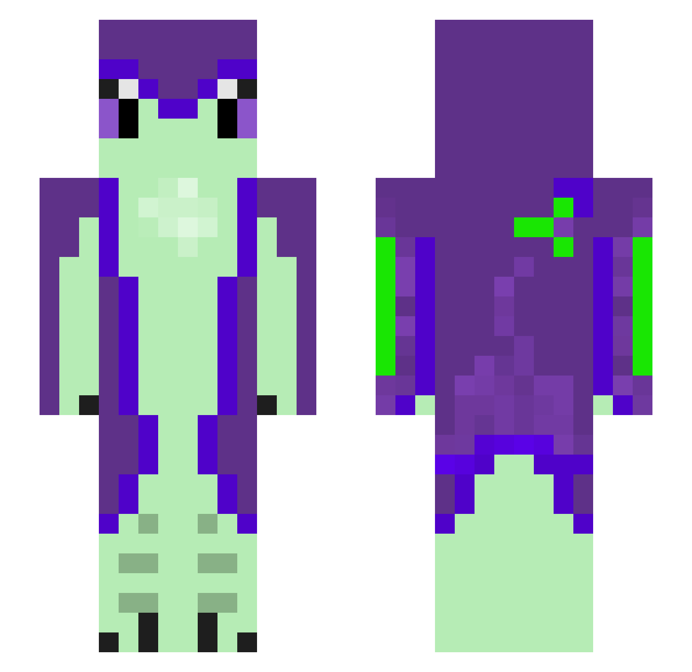 ThelawfulSquiggy Minecraft skin, front and back view