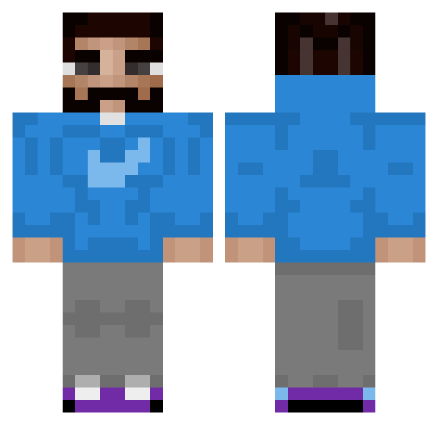 LyonKing100 Minecraft skin, front and back view