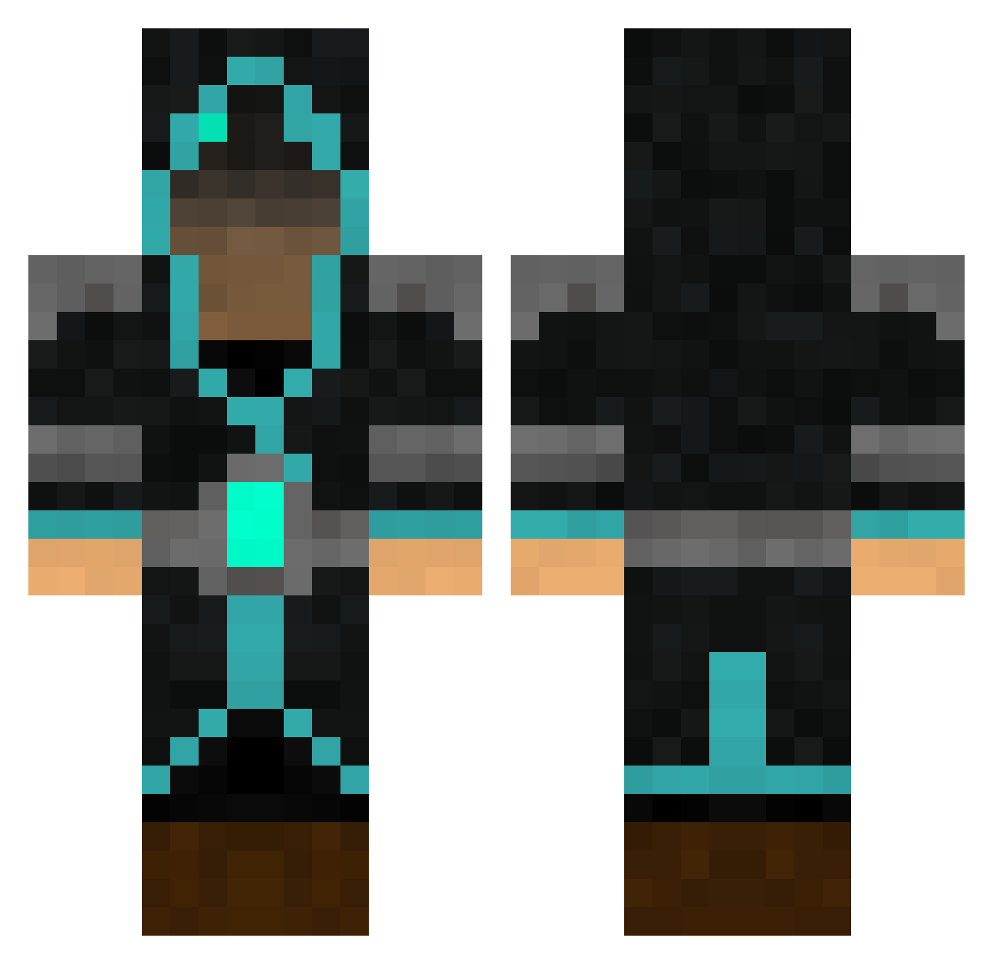 Fireshark112 Minecraft skin, front and back view