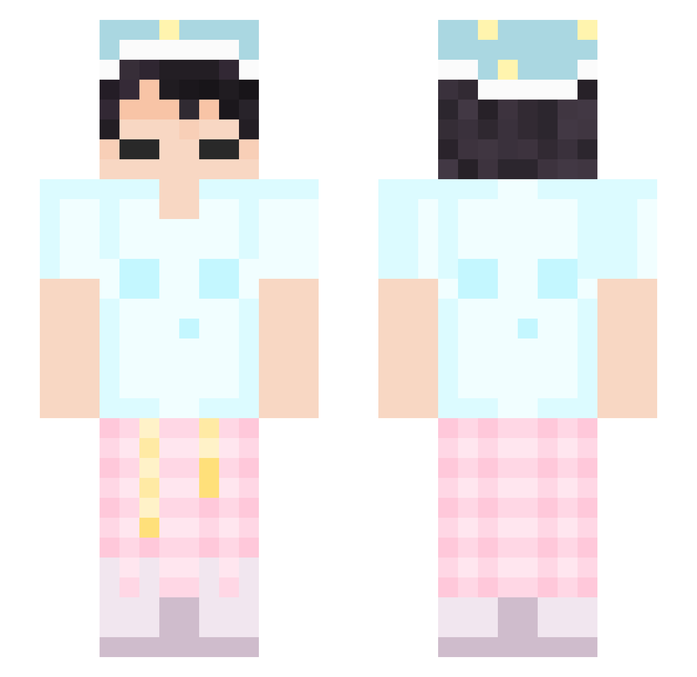 ifne Minecraft skin, front and back view