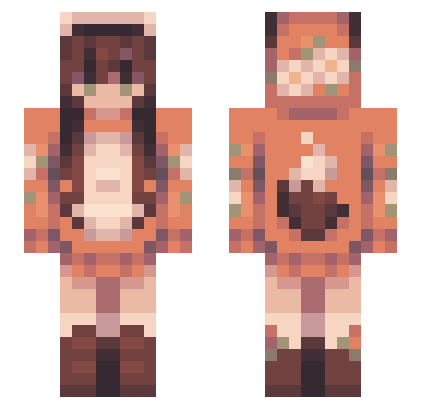 heluv_ame Minecraft skin, front and back view