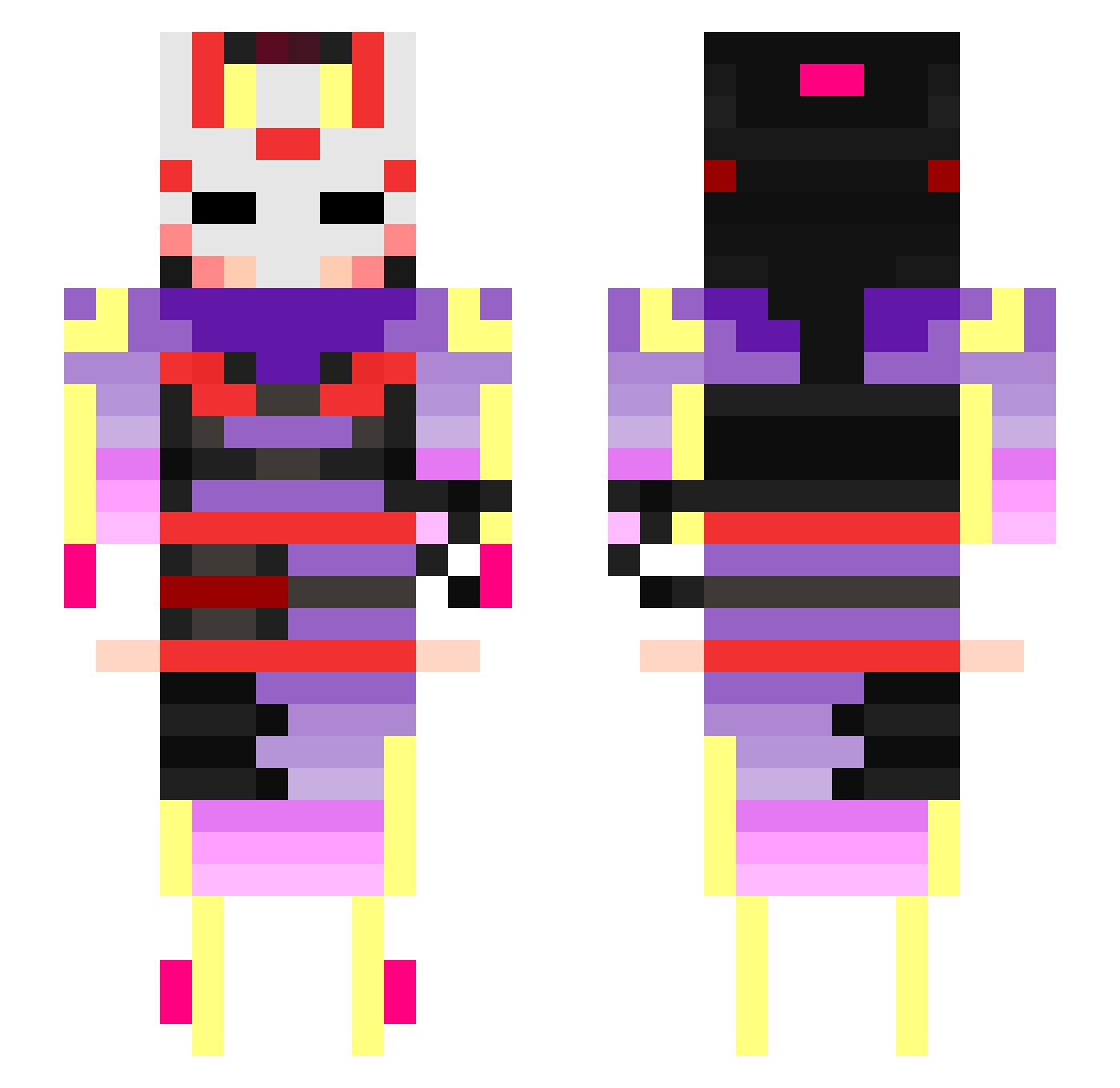 GoreMagala97 Minecraft skin, front and back view