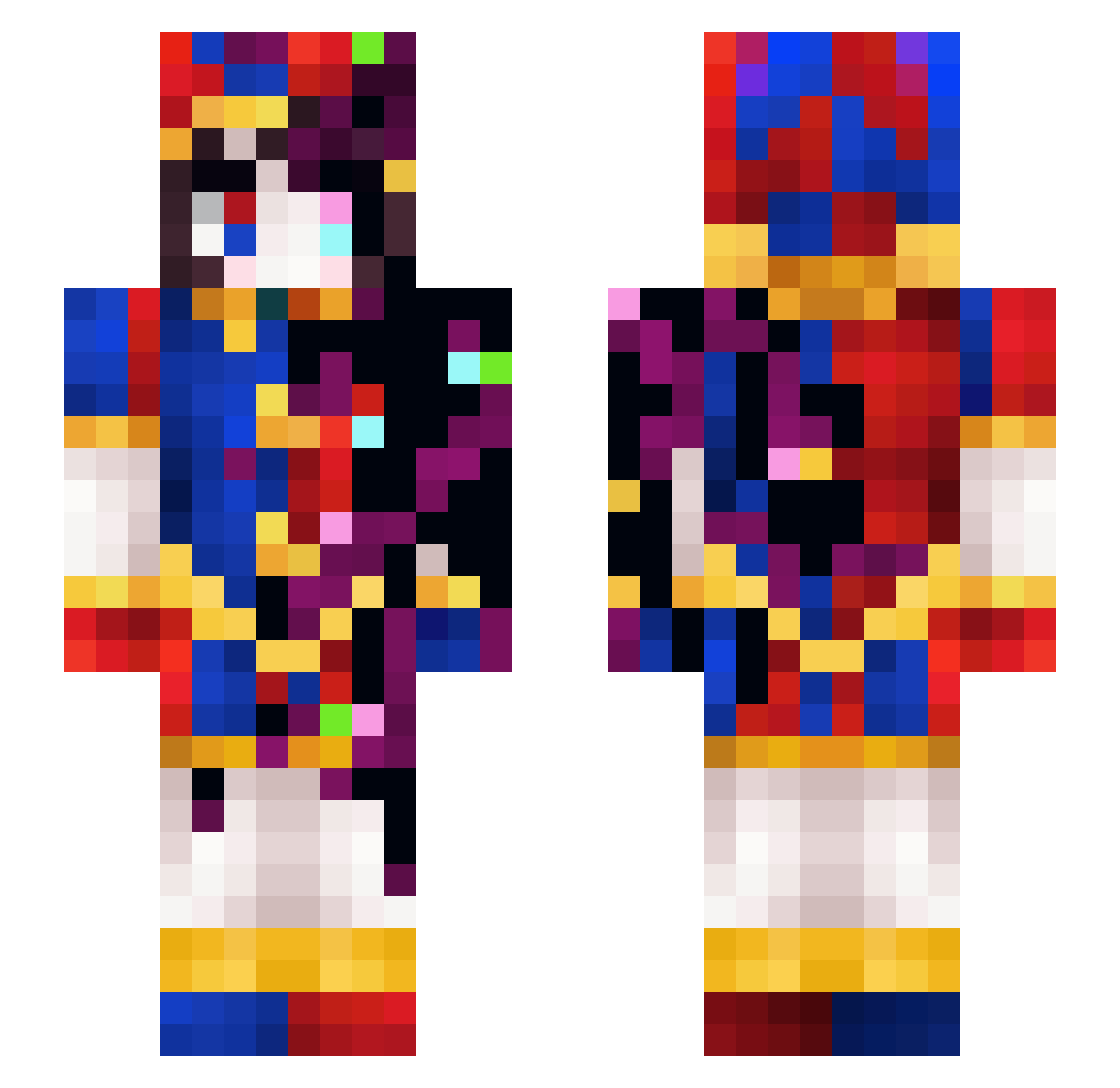 AKyuremZ Minecraft skin, front and back view