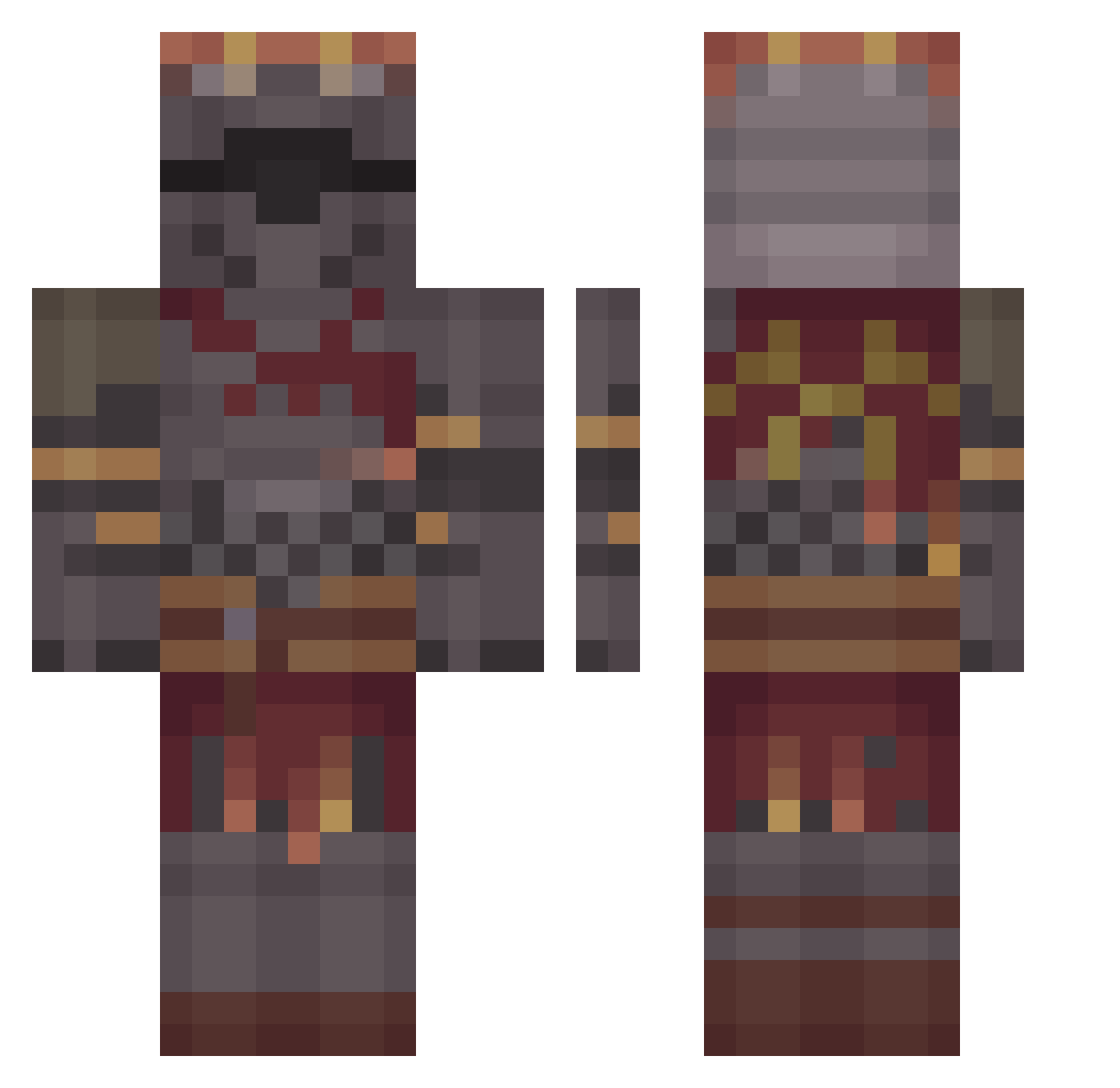TrueLegend12 Minecraft skin, front and back view
