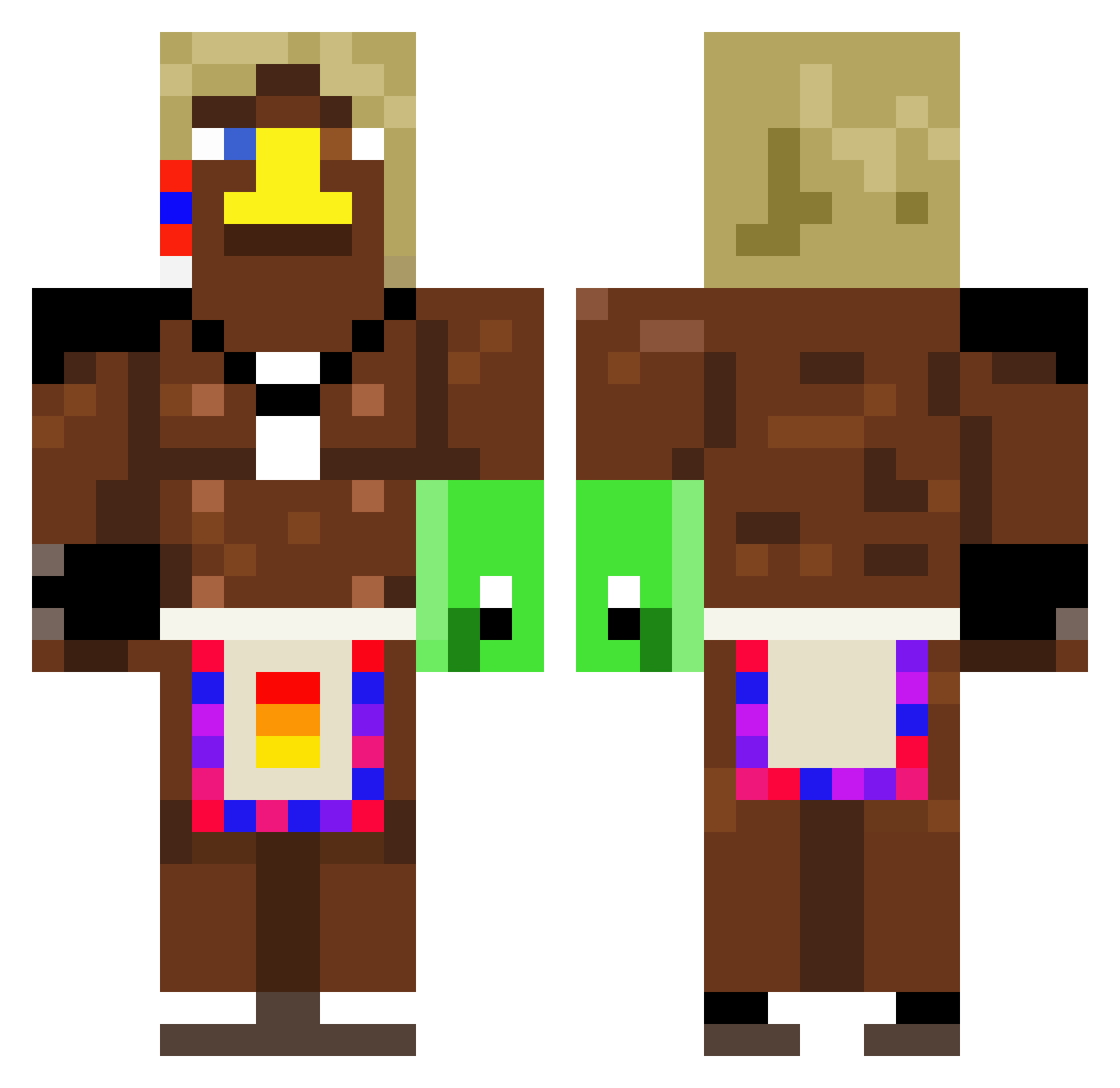 JappaThaRappa Minecraft skin, front and back view