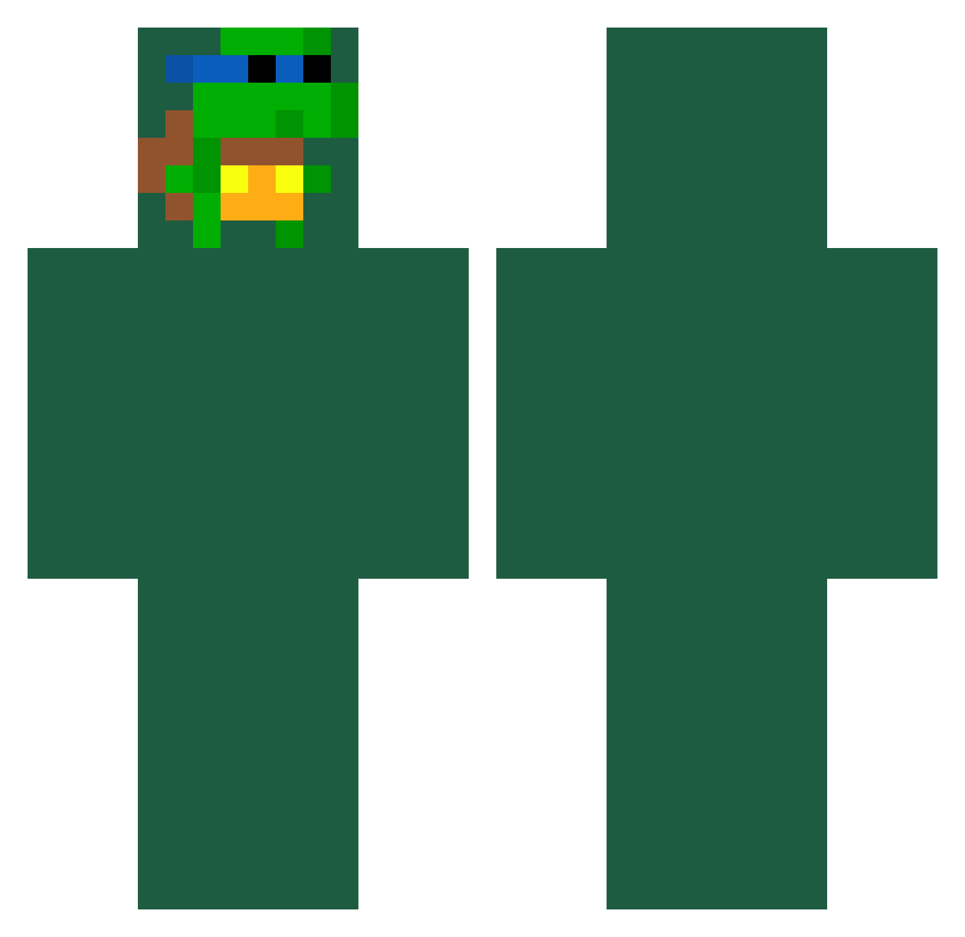 Alkanol Minecraft skin, front and back view