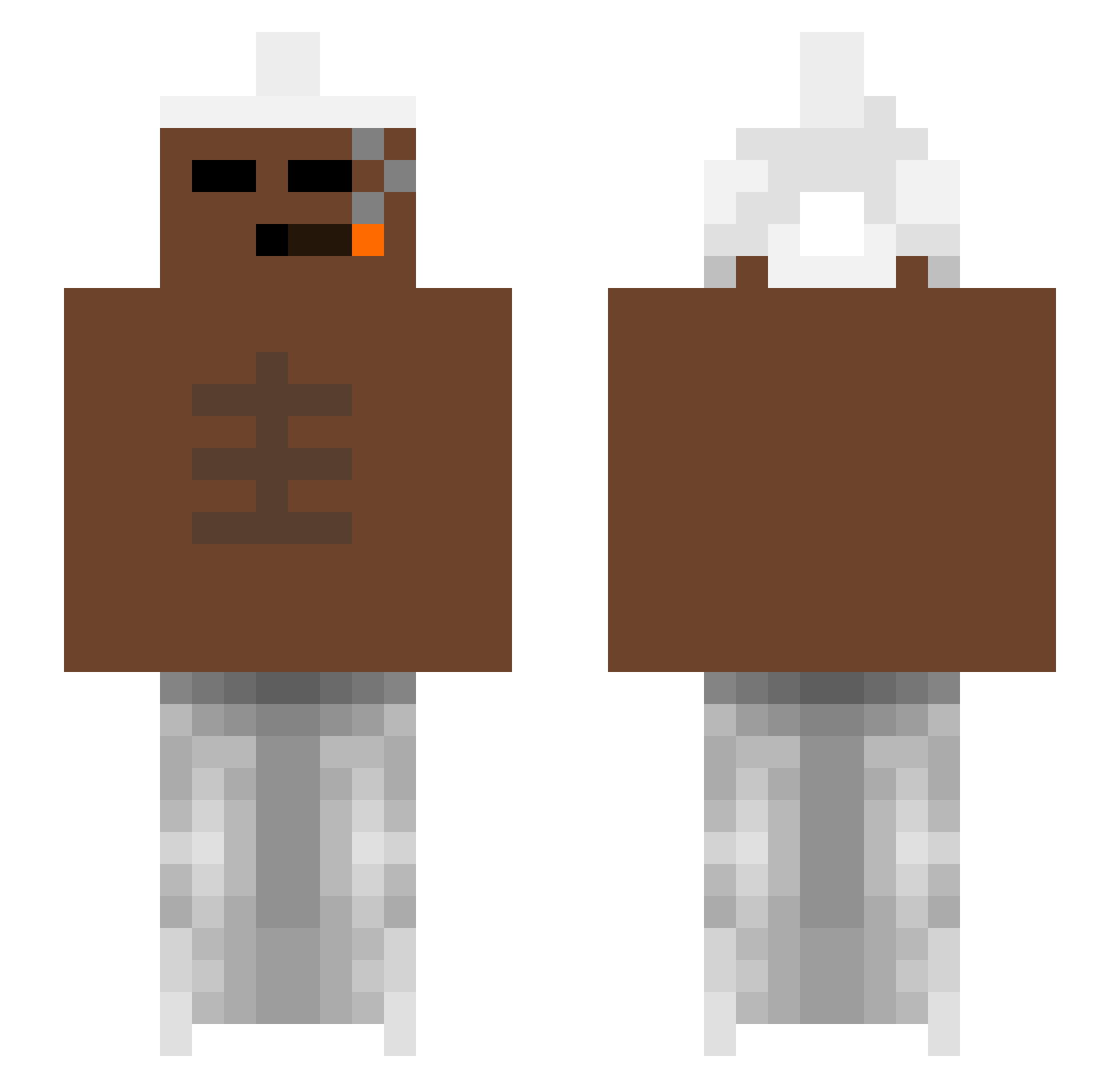 paou Minecraft skin, front and back view