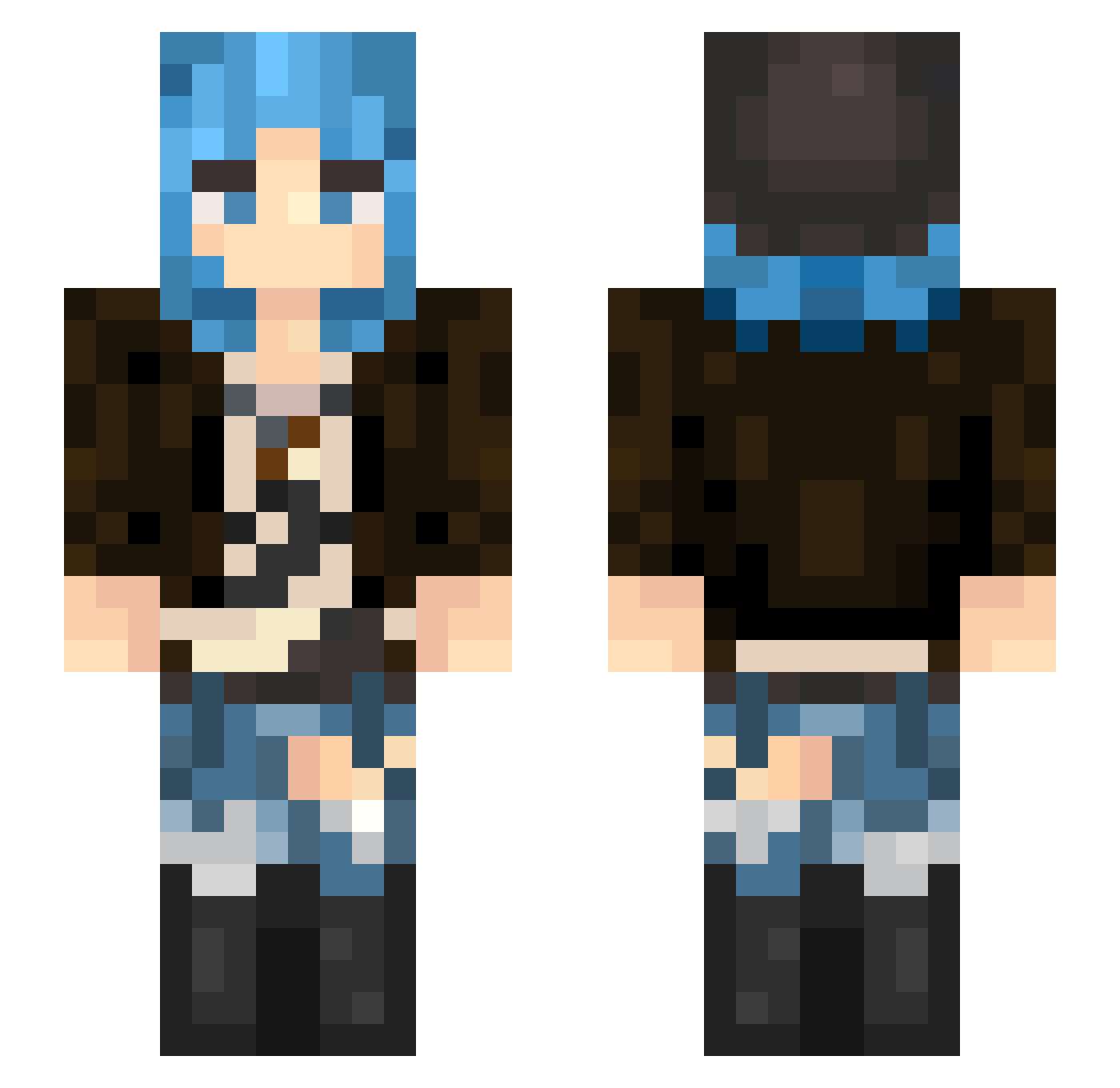 Mandarynkav Minecraft skin, front and back view