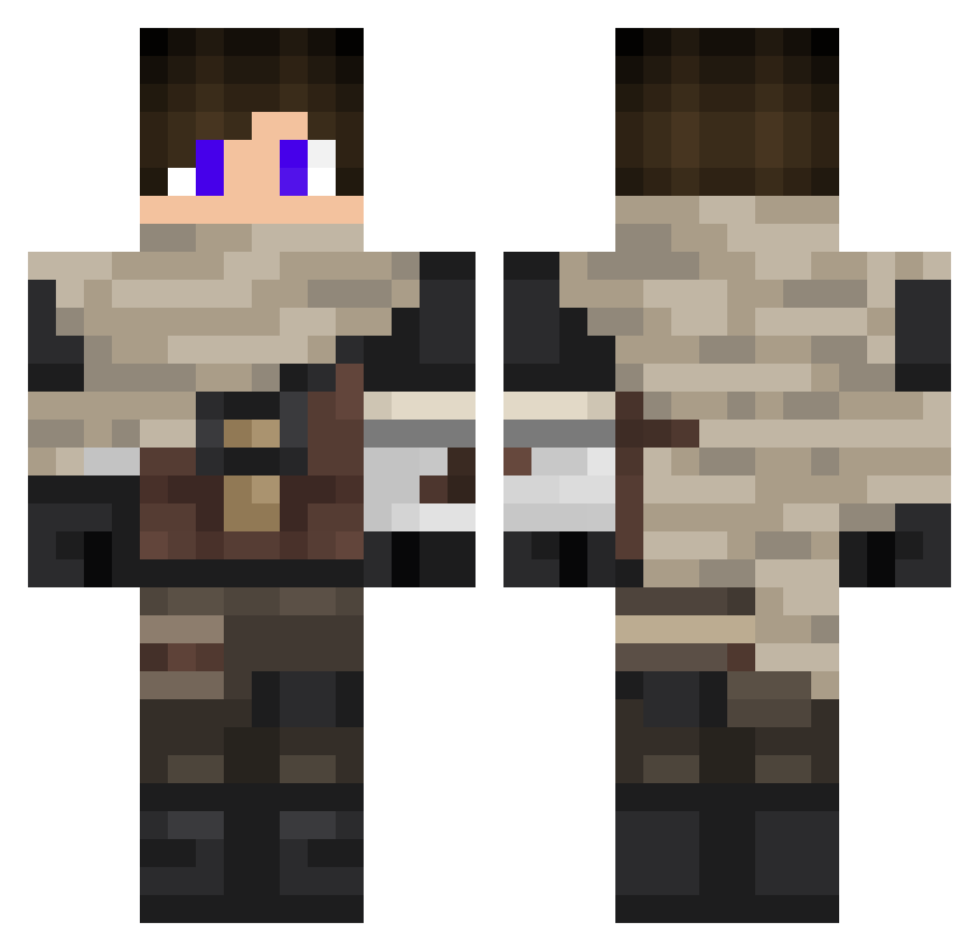 cobrien52 Minecraft skin, front and back view