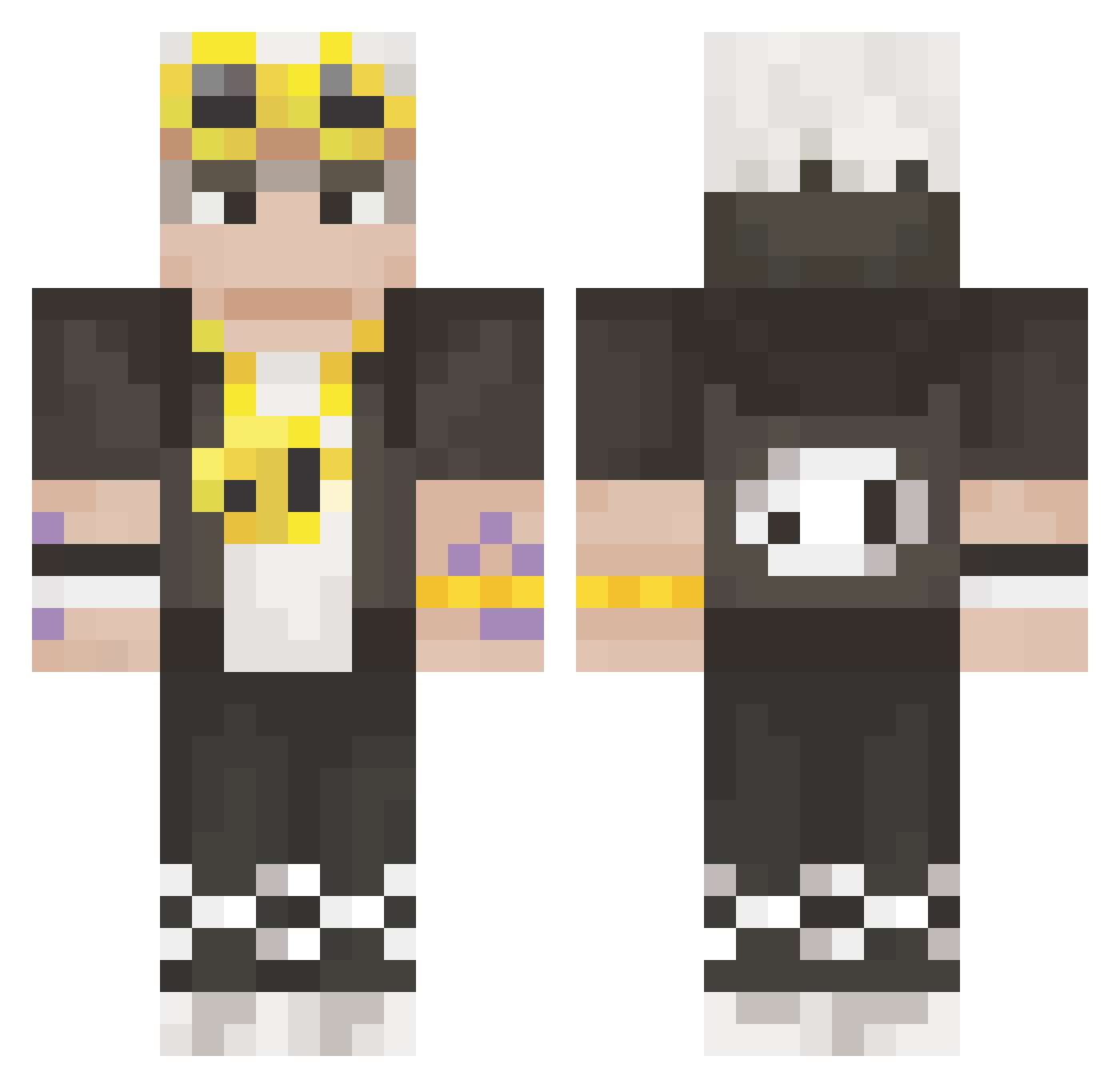 MEMI_LINDO Minecraft skin, front and back view