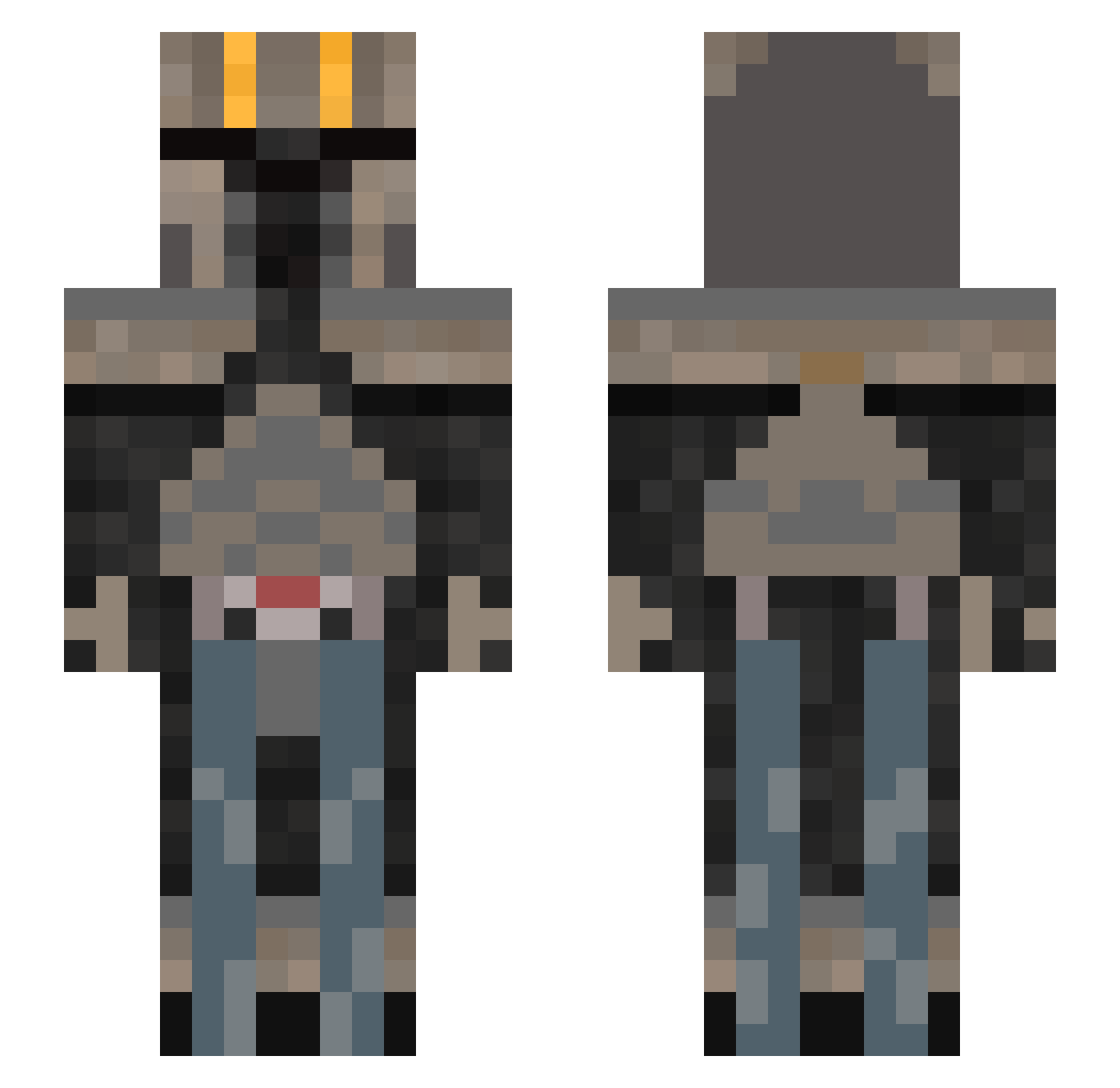 tourou75 Minecraft skin, front and back view