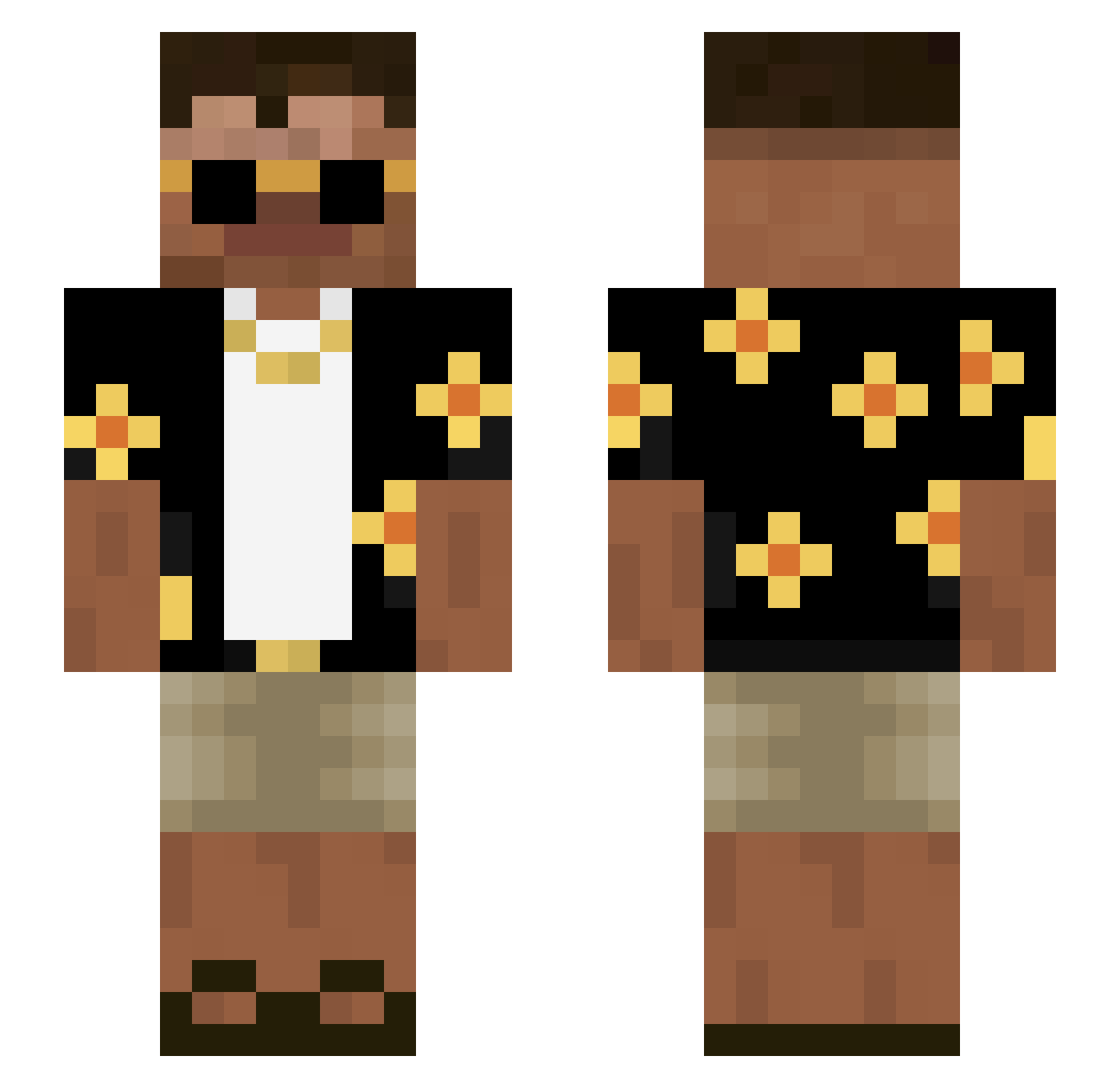 Ciclex Minecraft skin, front and back view