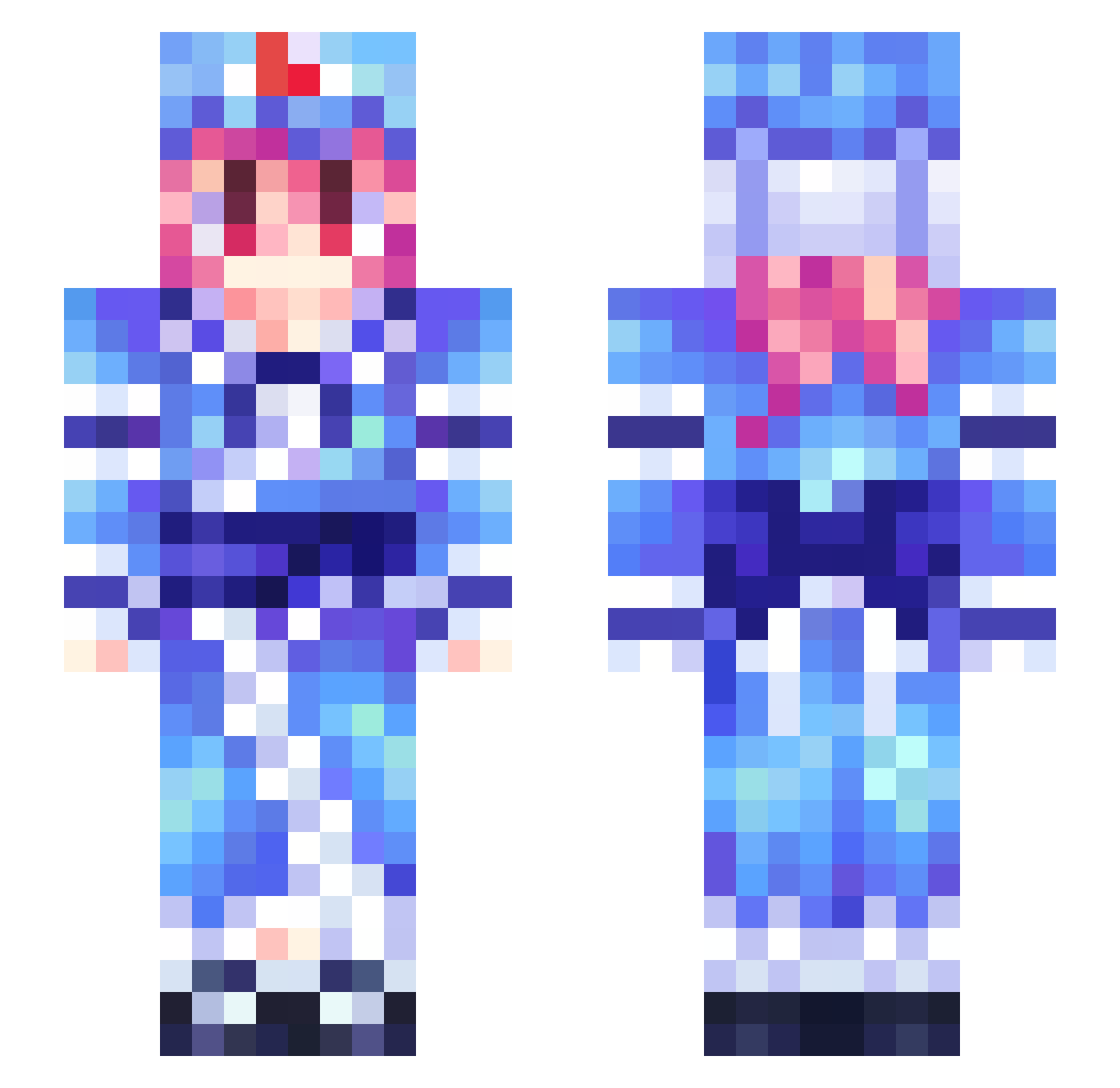 LukaPavy Minecraft skin, front and back view