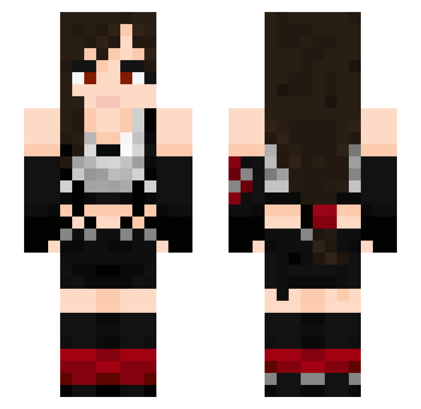 WoodenBarrel Minecraft skin, front and back view