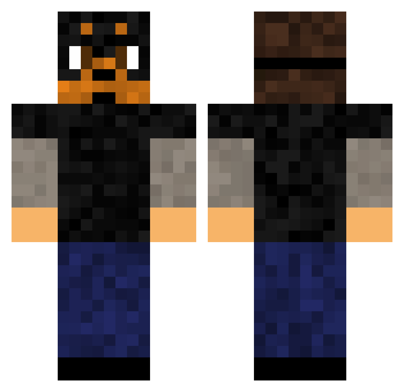 CONR4D Minecraft skin, front and back view
