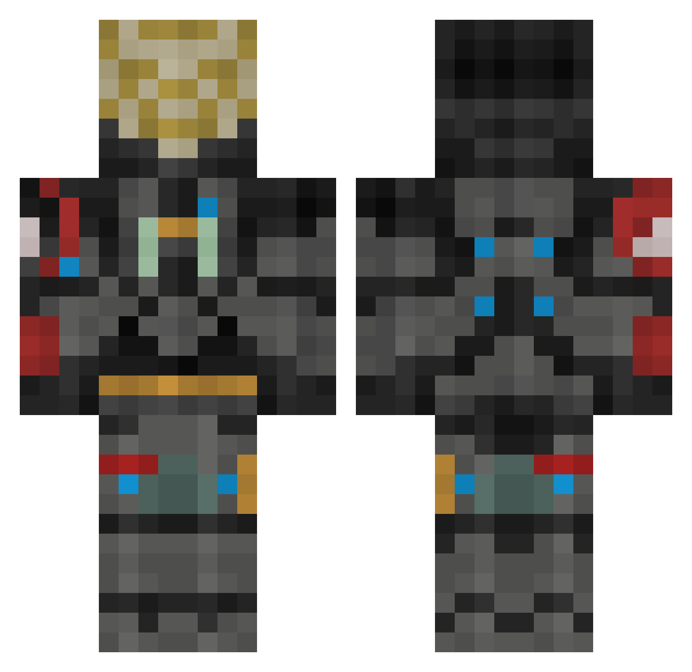 Sketch10121 Minecraft skin, front and back view