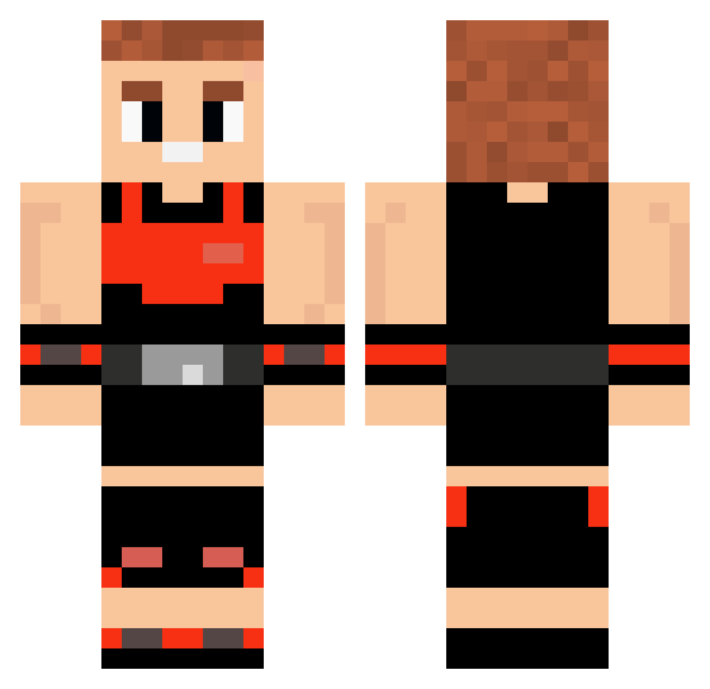 Fakedelupa Minecraft skin, front and back view