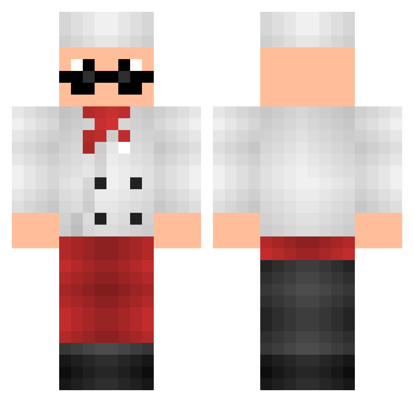 Atchoouumm Minecraft skin, front and back view