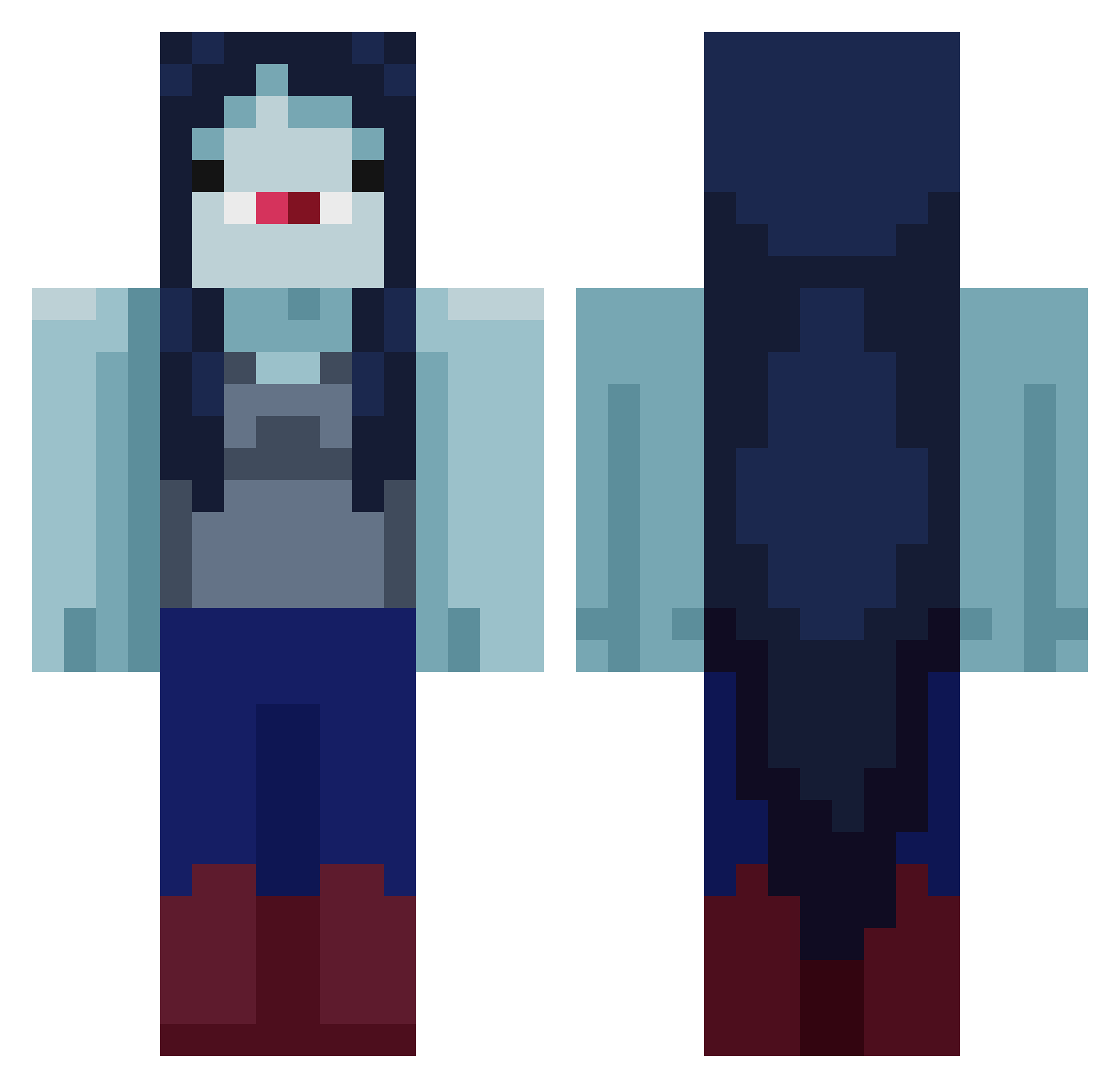 waarmhoney Minecraft skin, front and back view