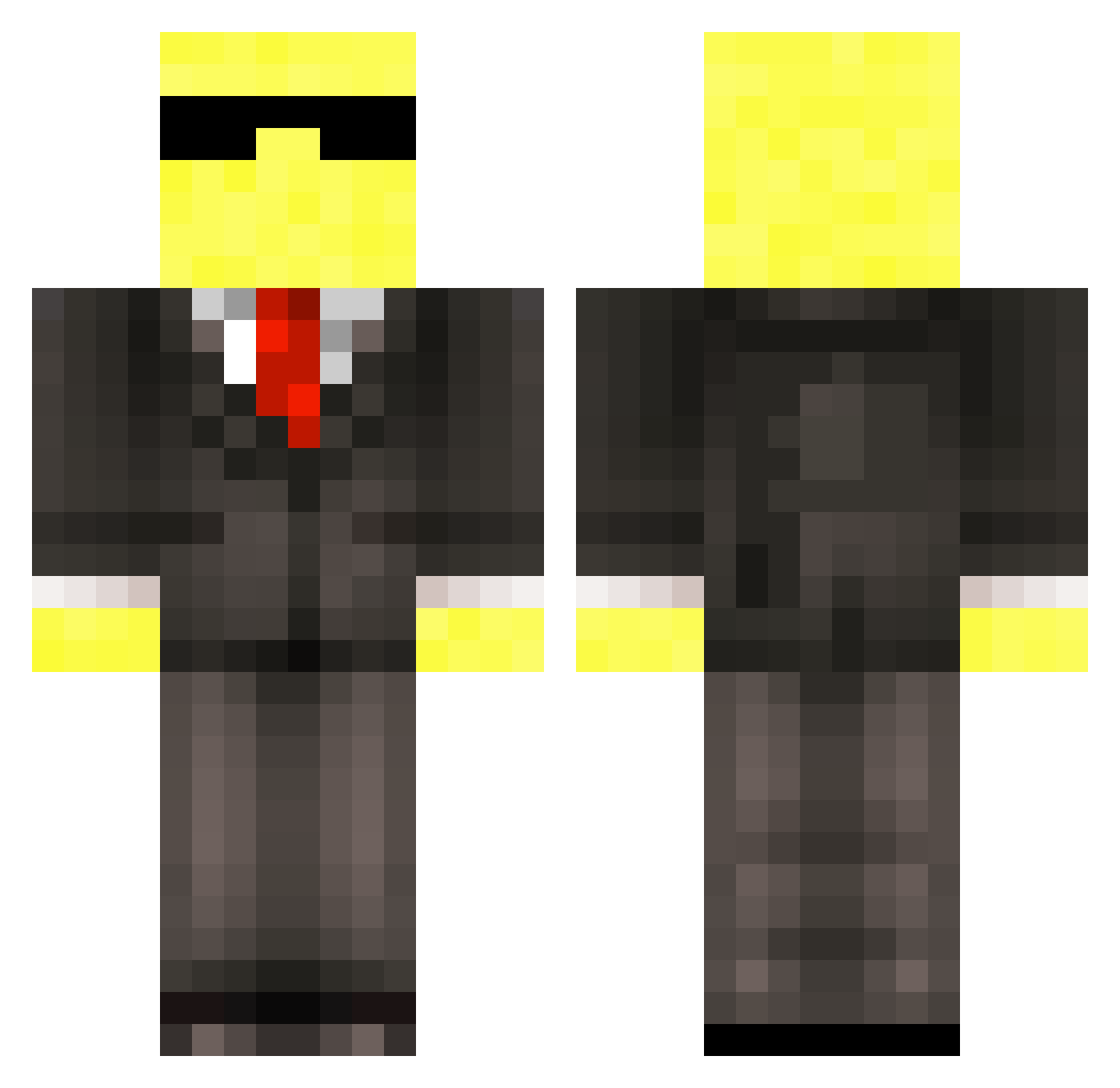 YannaBanana123 Minecraft skin, front and back view
