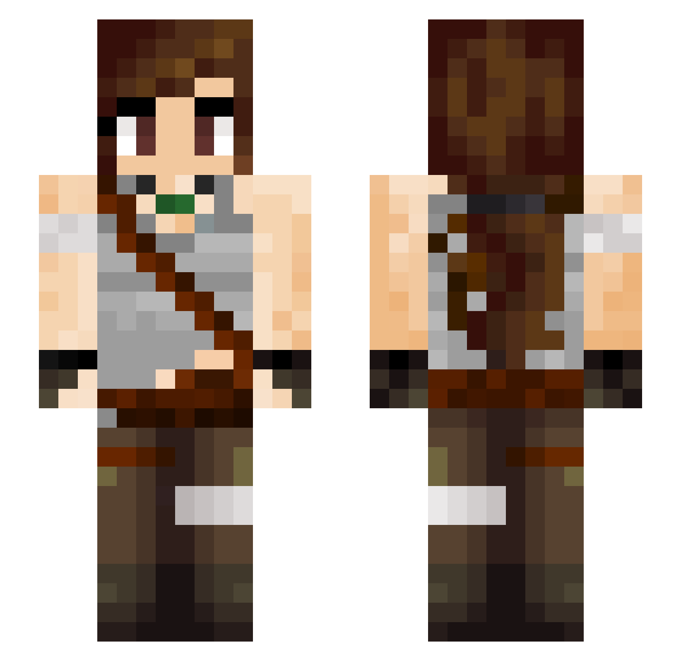 VeryLongDong Minecraft skin, front and back view