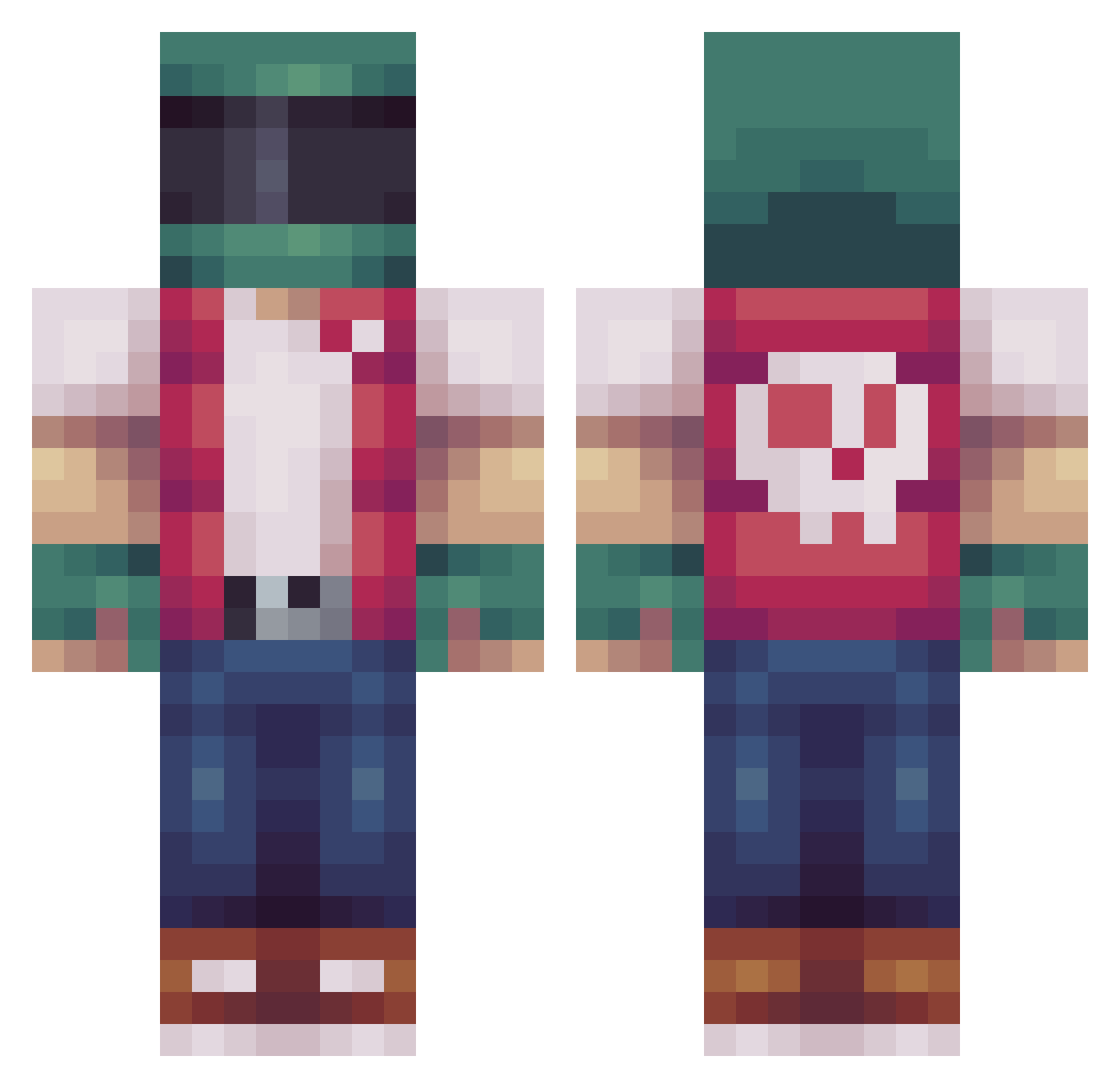 spiderturtlez213 Minecraft skin, front and back view