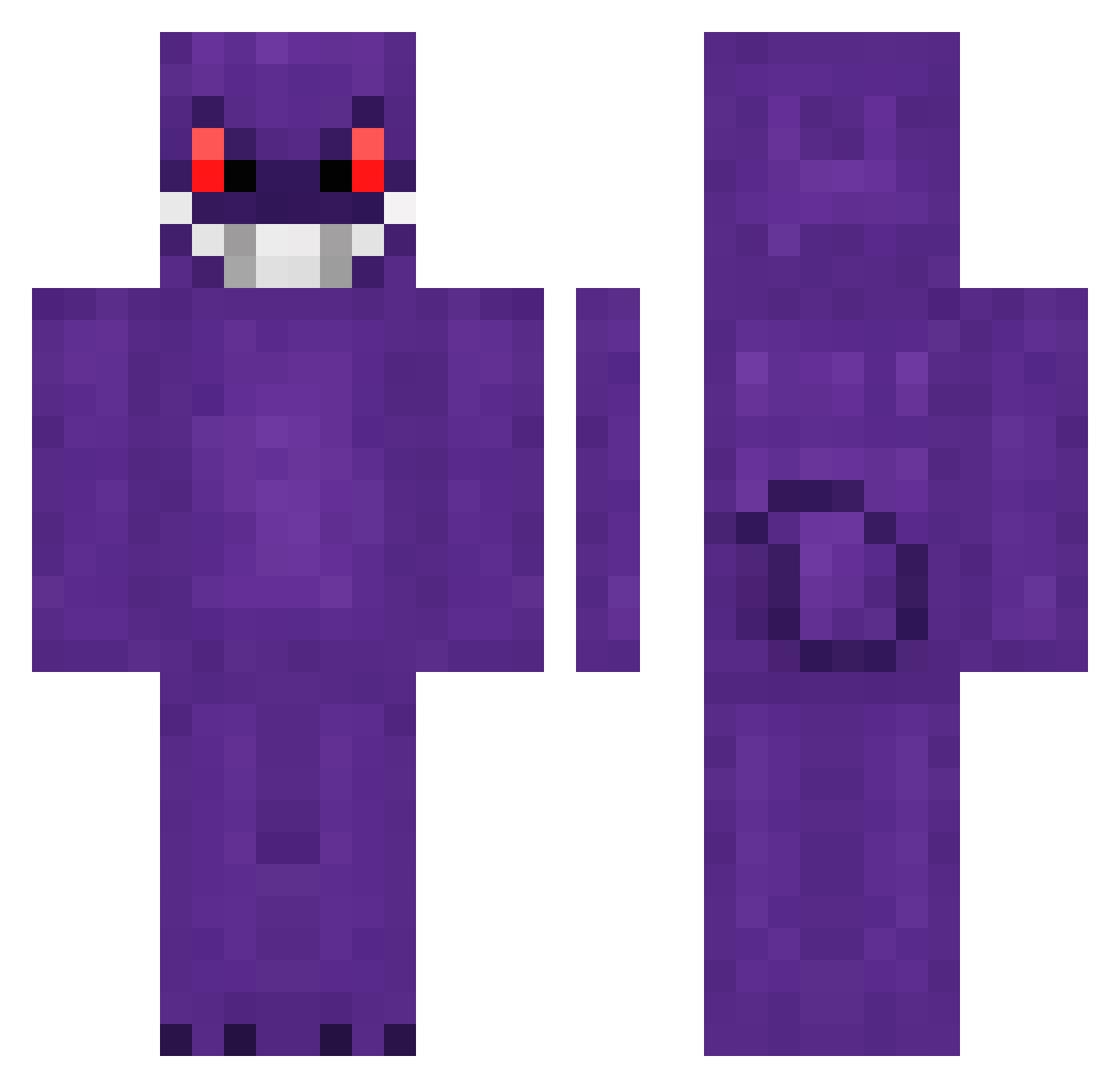 Ven0f Minecraft skin, front and back view
