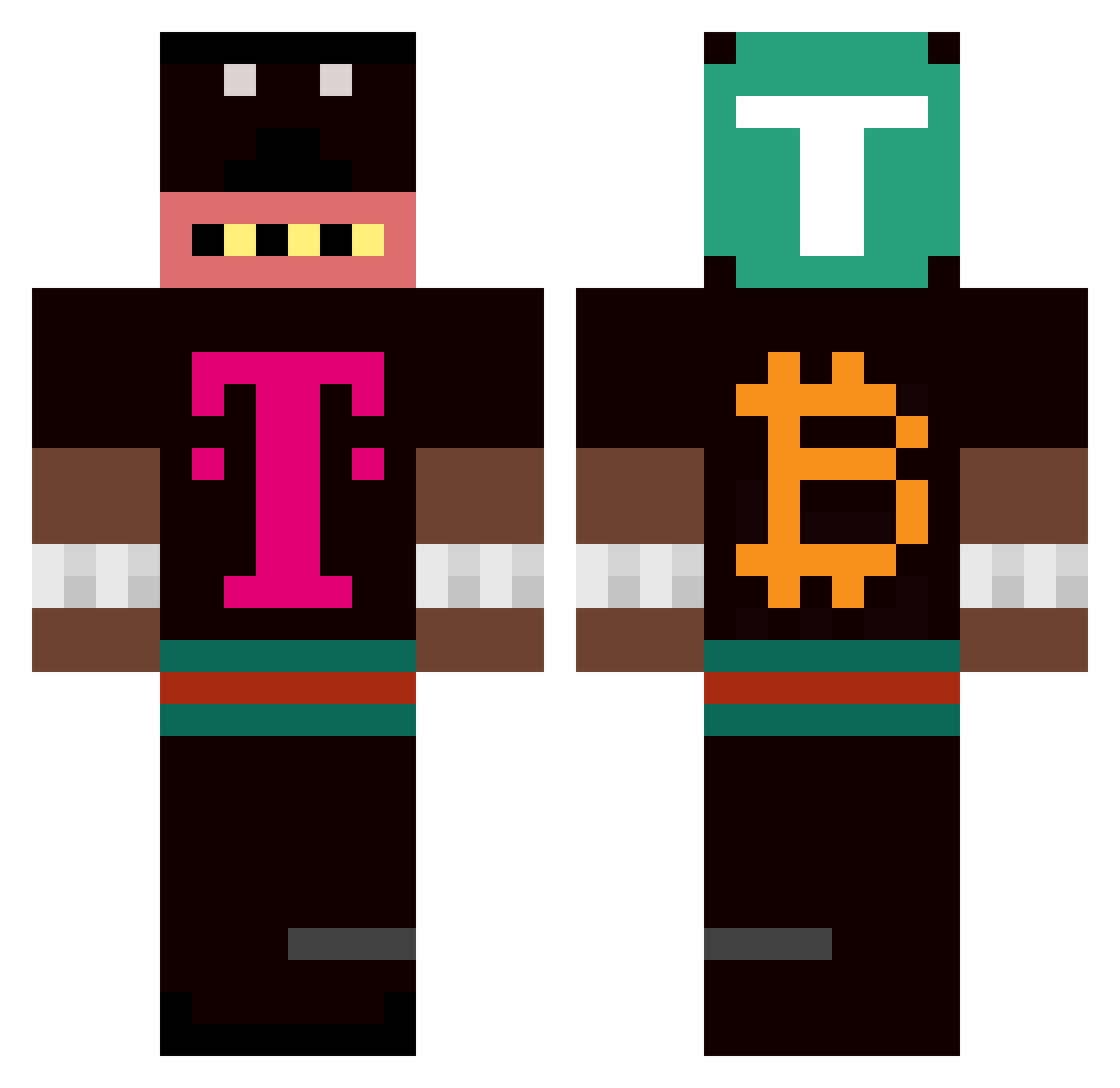 getze Minecraft skin, front and back view