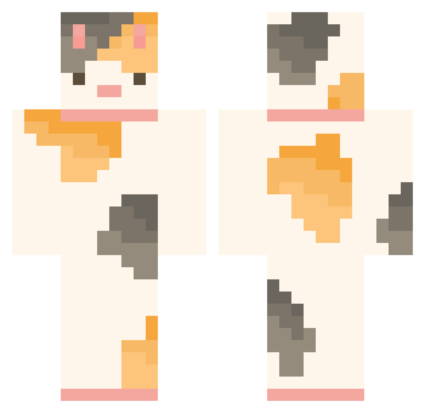 AnAstralWanderer Minecraft skin, front and back view