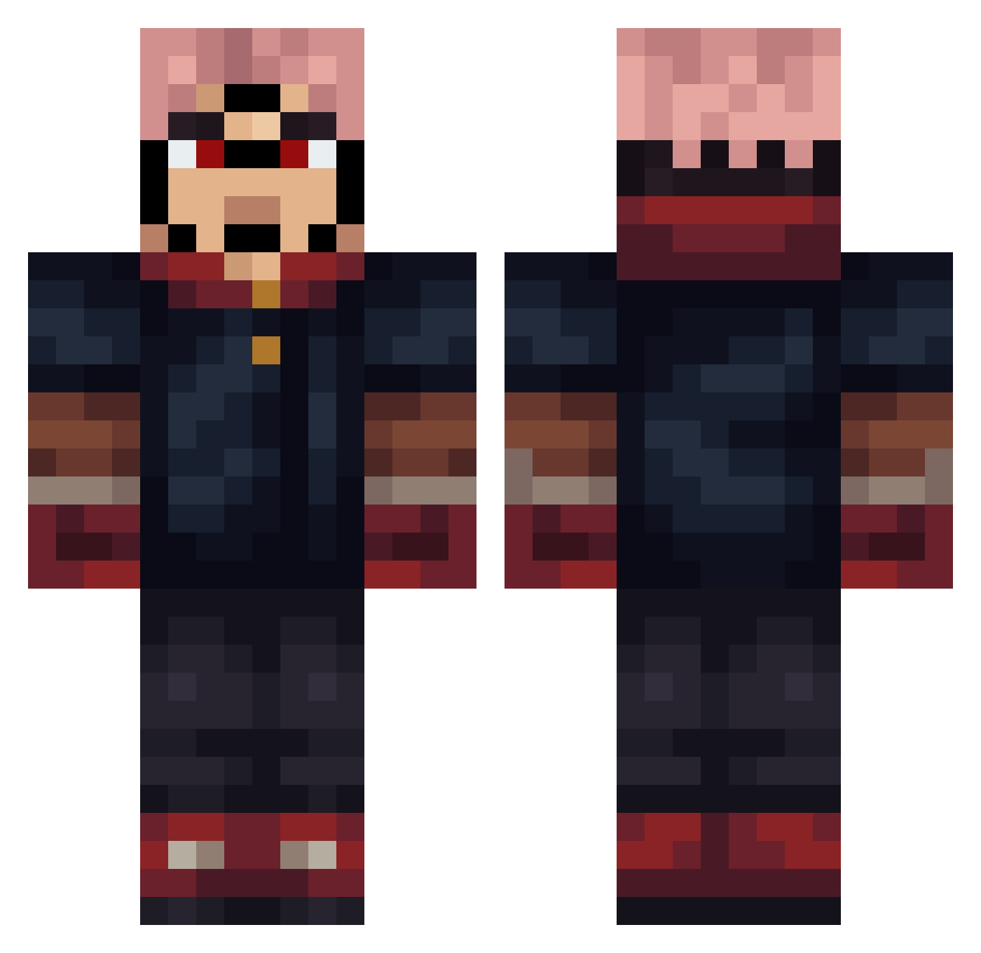 TerworRX Minecraft skin, front and back view