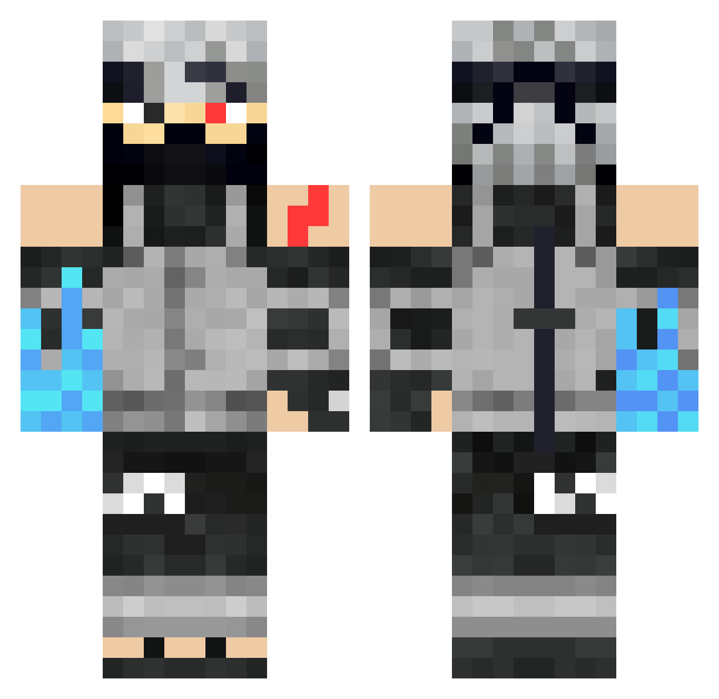 CrocsTV Minecraft skin, front and back view