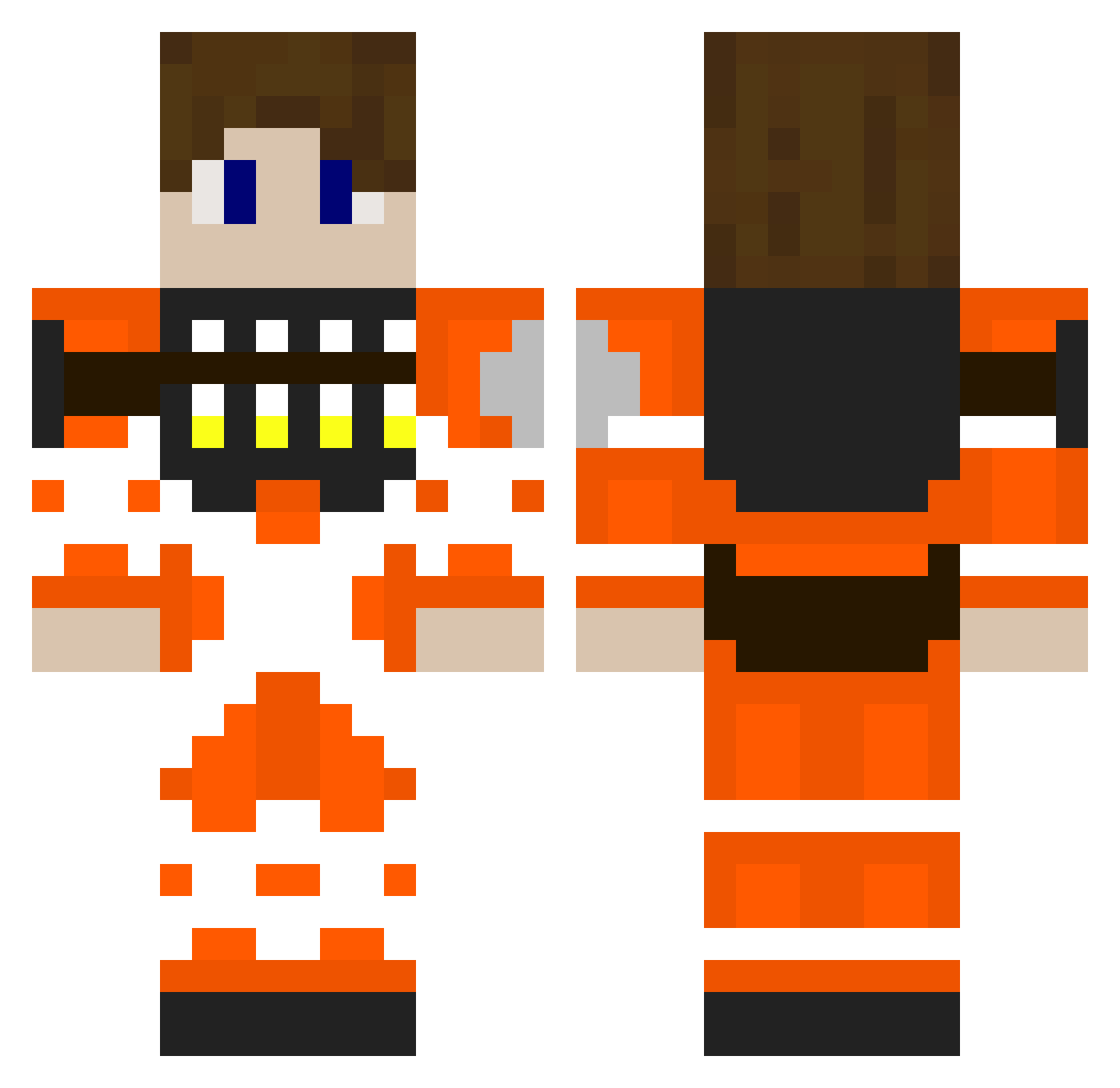 ryviee Minecraft skin, front and back view