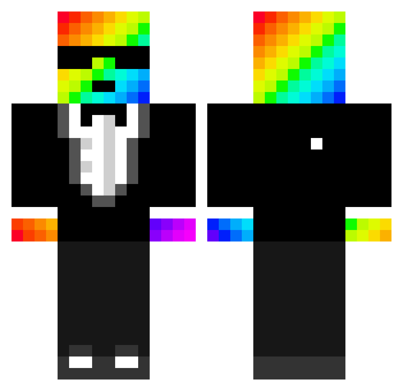 zbird100 Minecraft skin, front and back view
