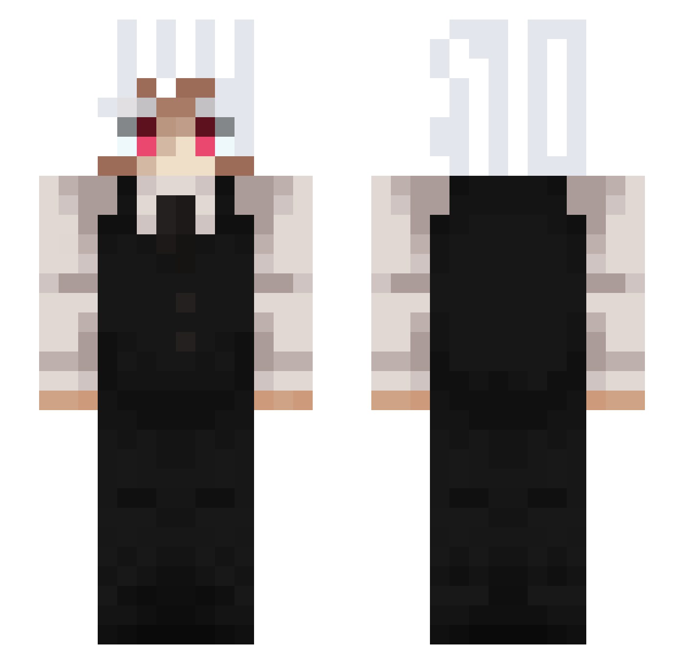 Stu5000 Minecraft skin, front and back view