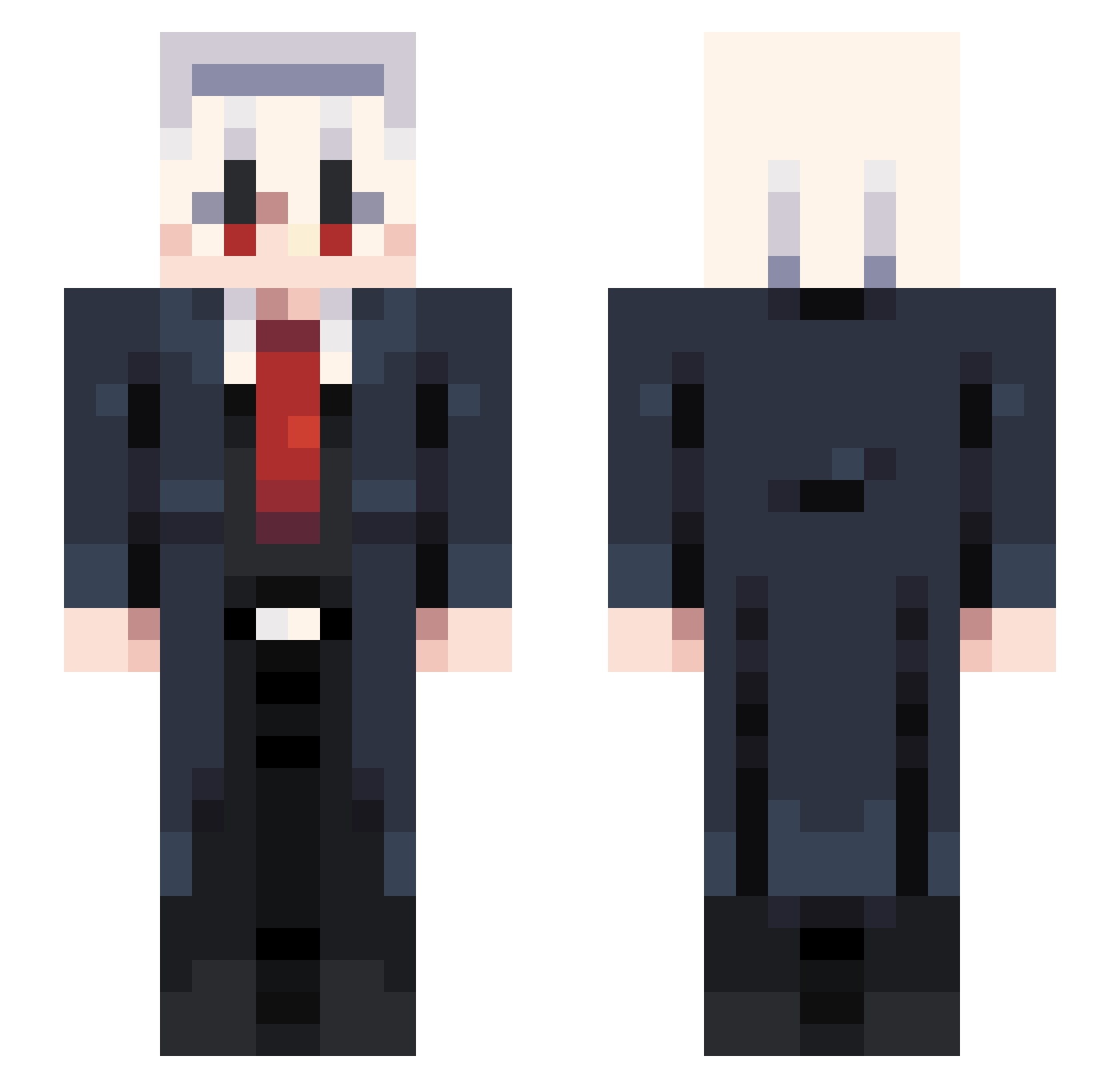 mikagoated Minecraft skin, front and back view