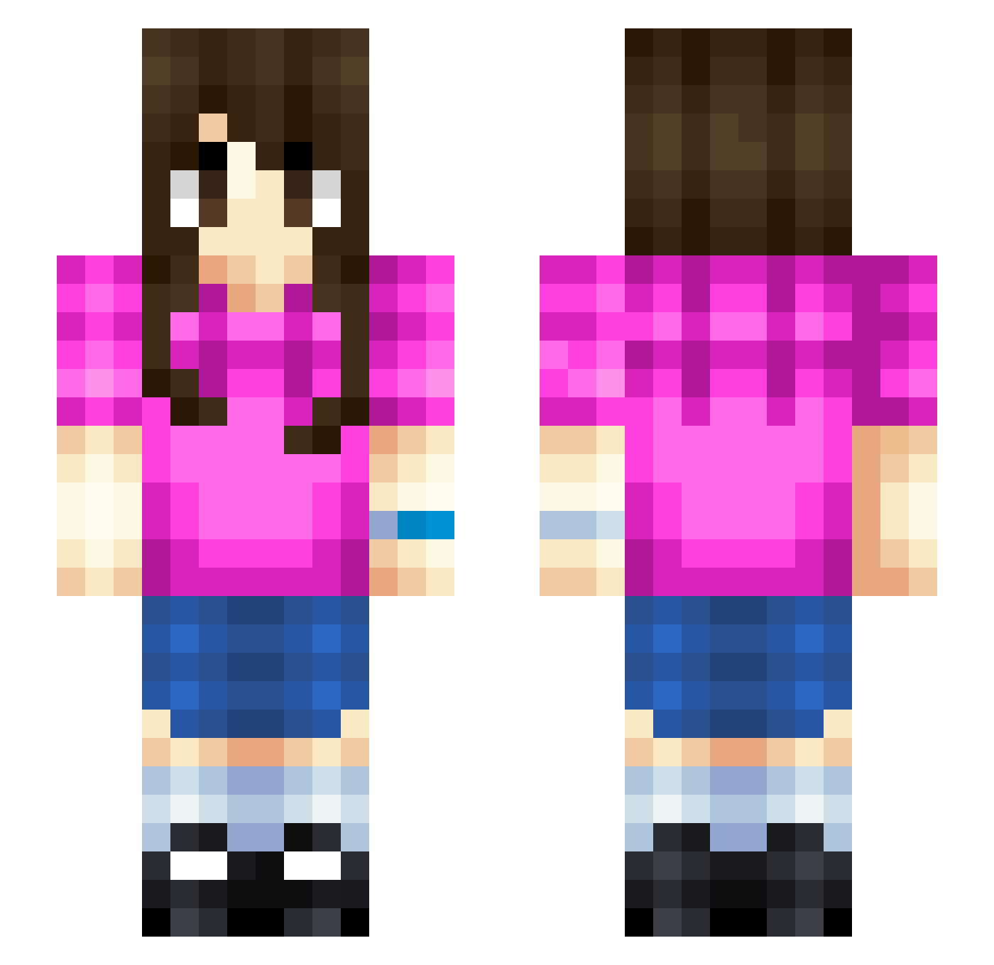 choco_rune Minecraft skin, front and back view