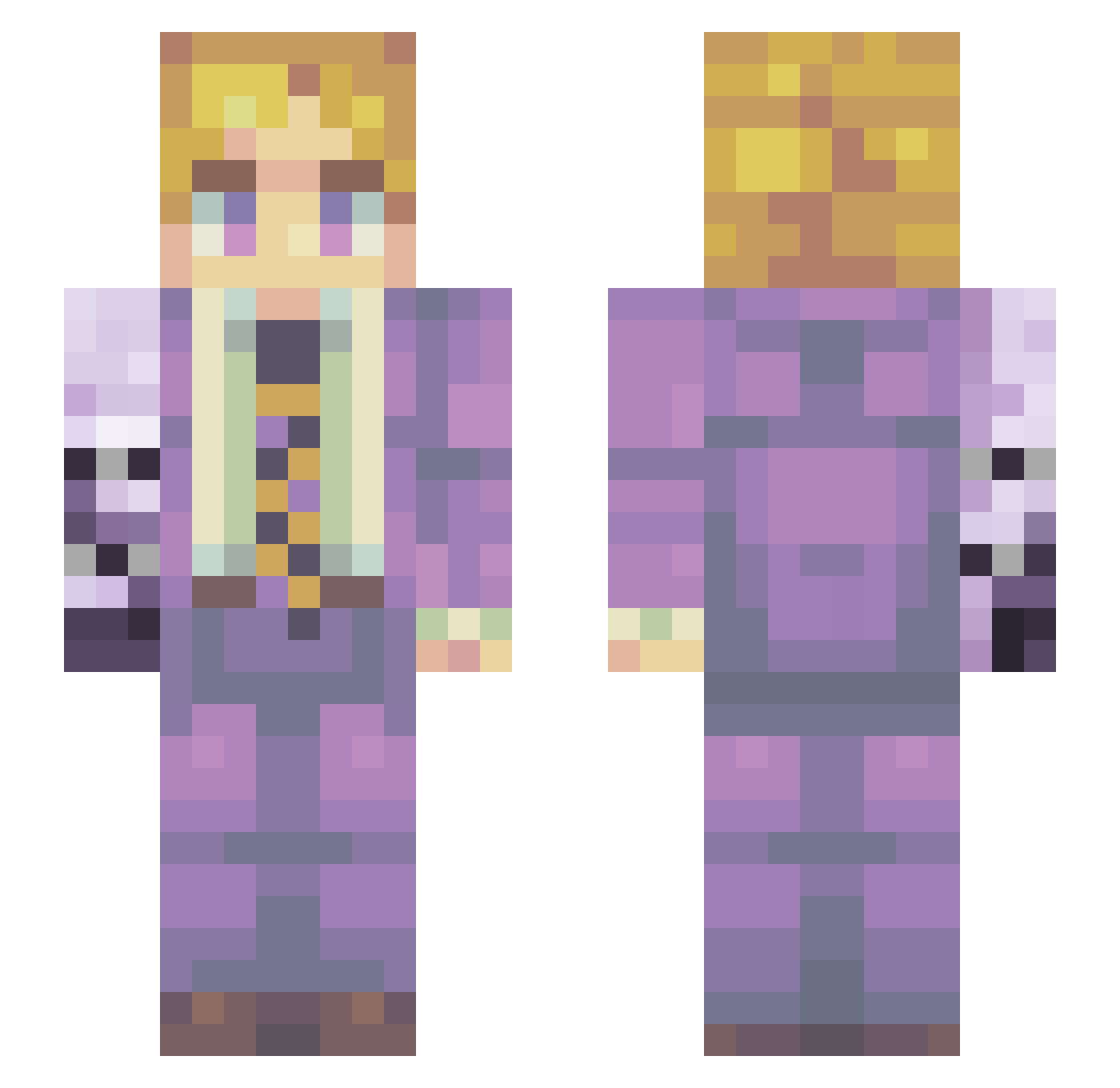 Tiny_trashbin Minecraft skin, front and back view