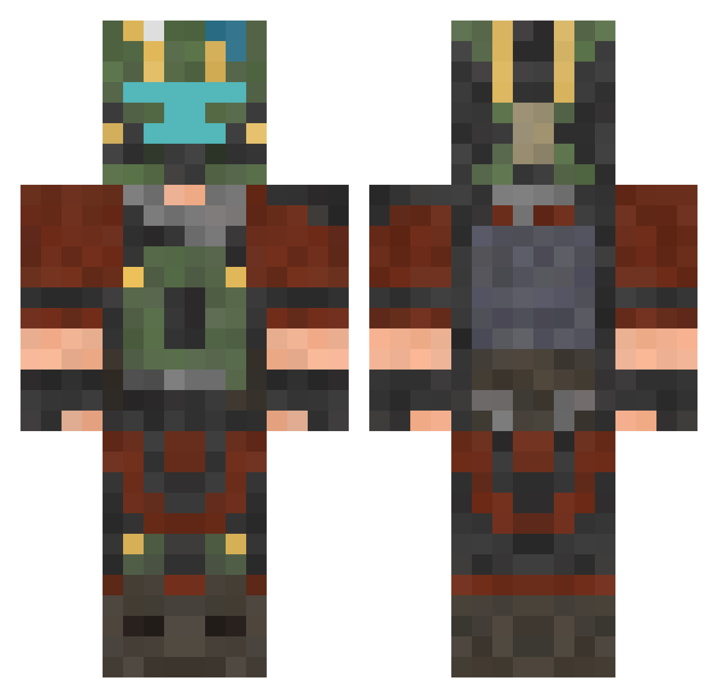 Zrey477 Minecraft skin, front and back view