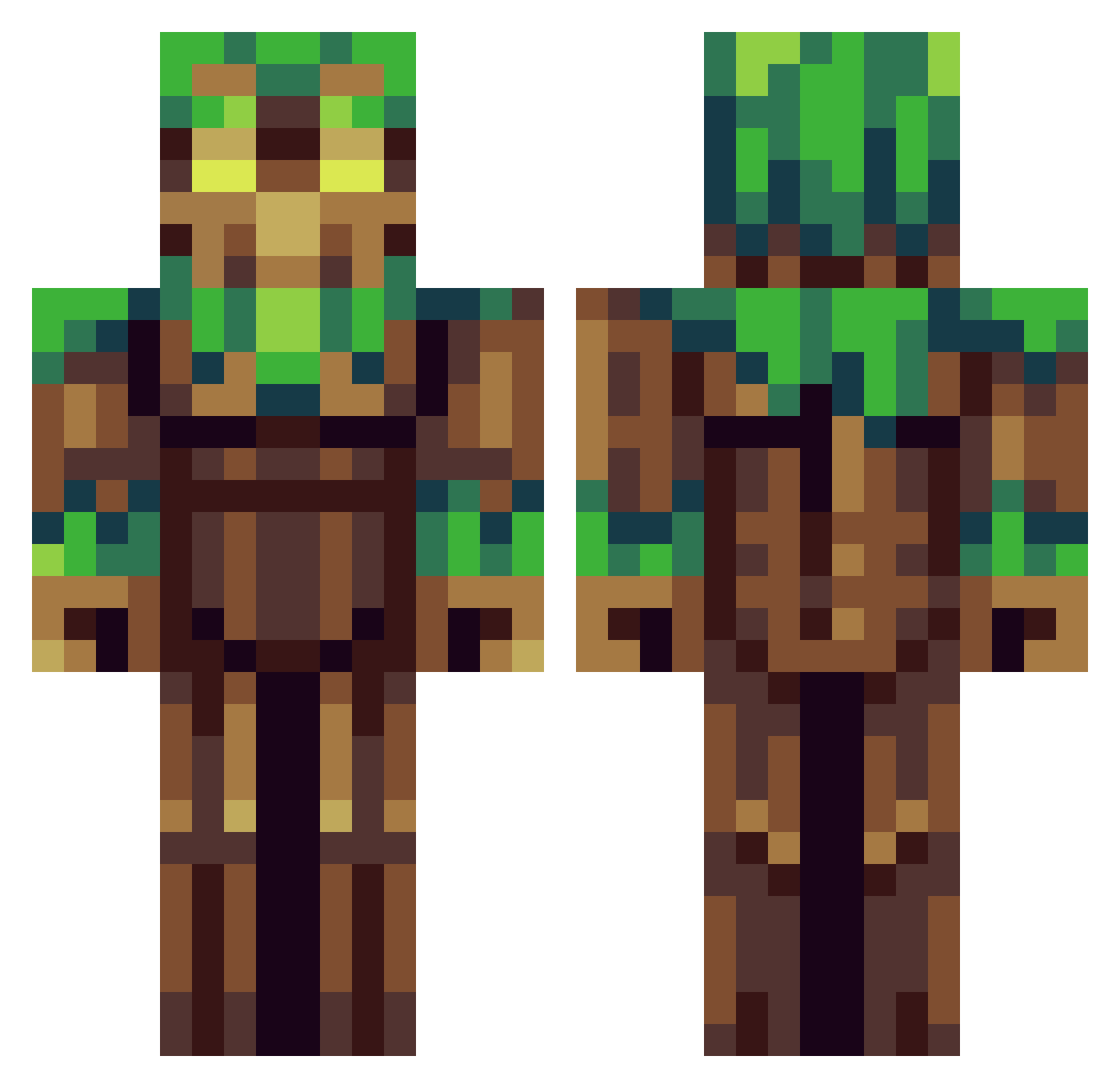 Dema_Godas Minecraft skin, front and back view