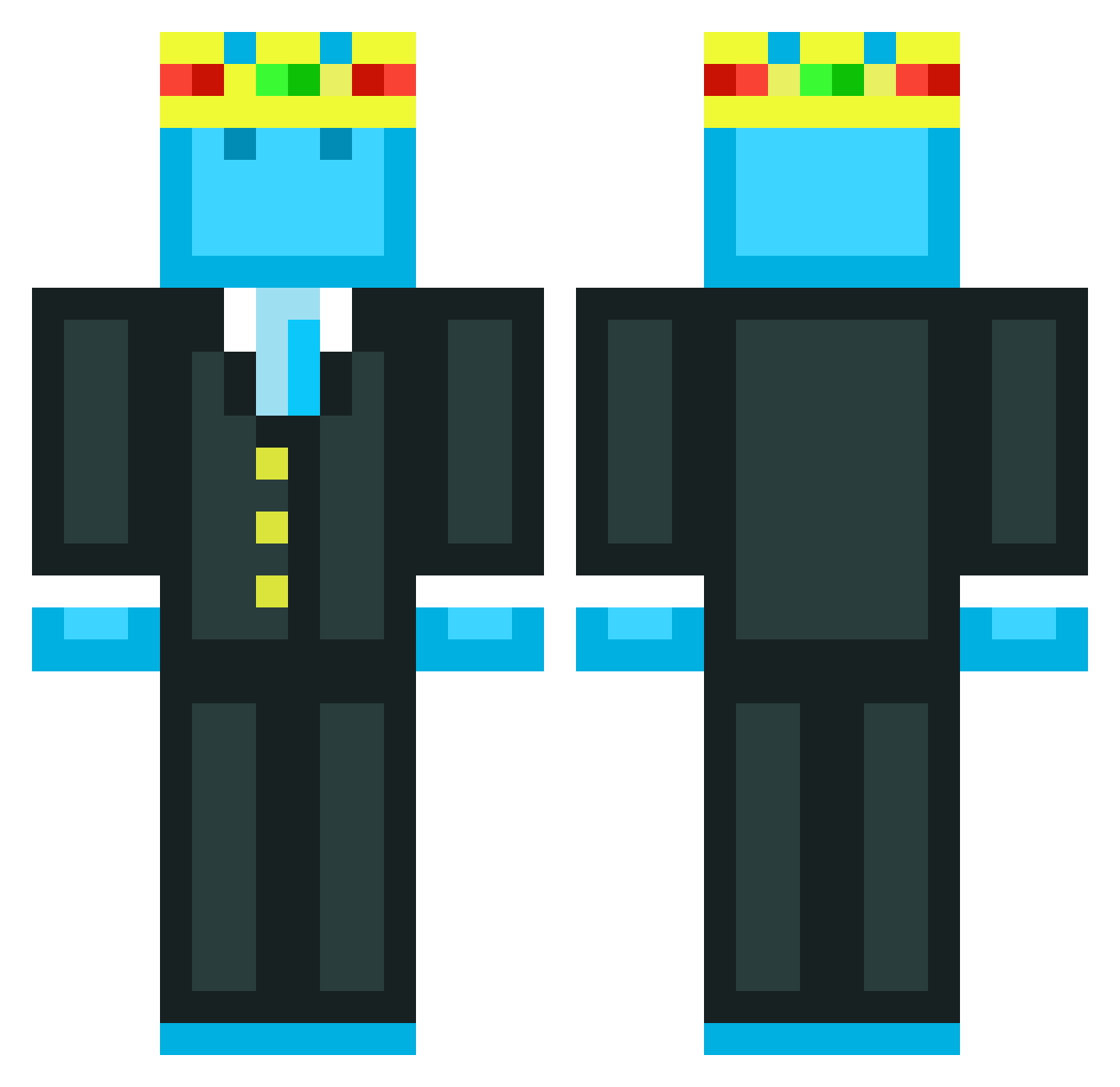 diamond3131 Minecraft skin, front and back view