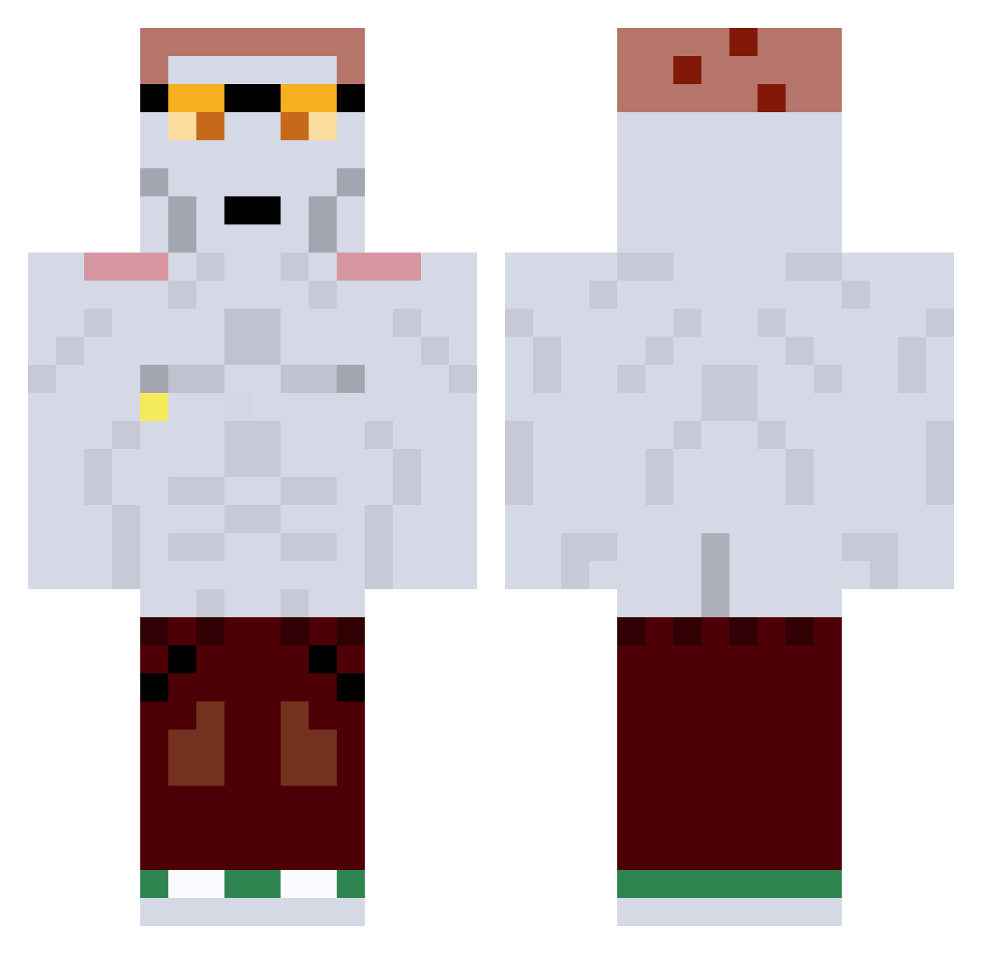 rd3000 Minecraft skin, front and back view