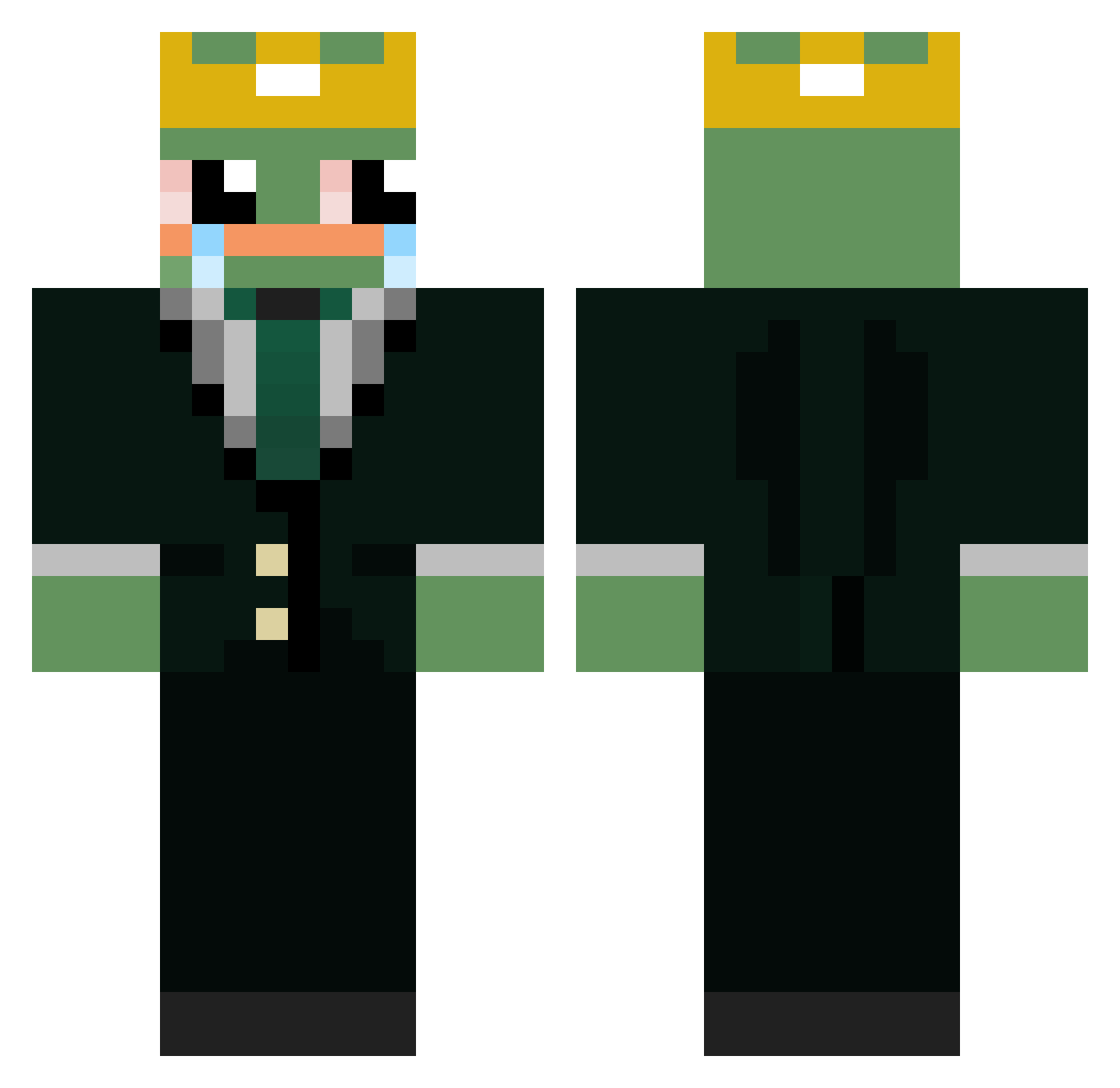 Deferentao Minecraft skin, front and back view