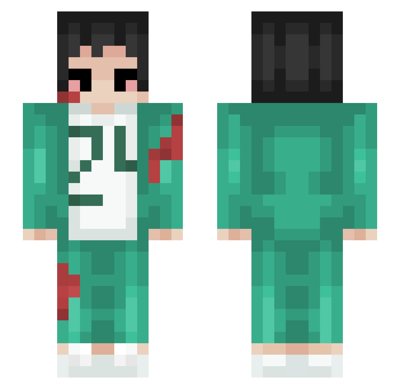 MollyMeadows Minecraft skin, front and back view