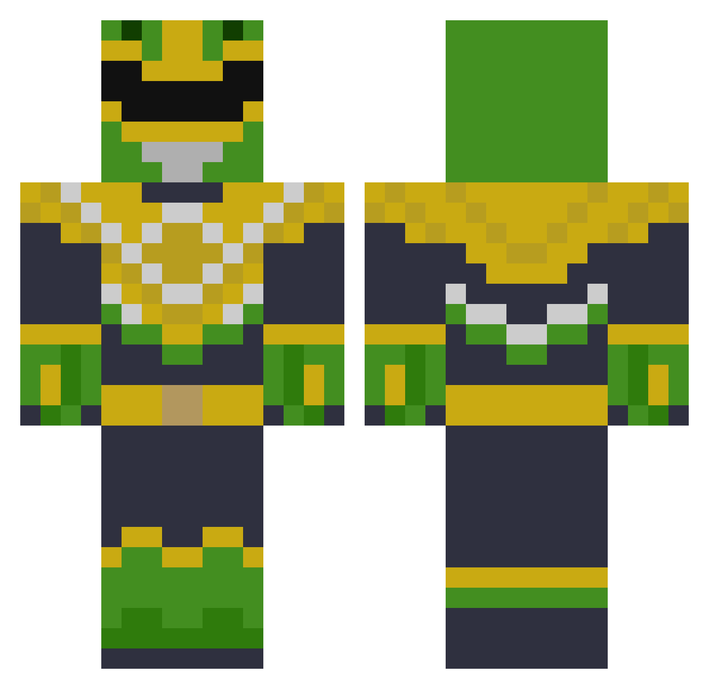 PowerRangerMLK Minecraft skin, front and back view