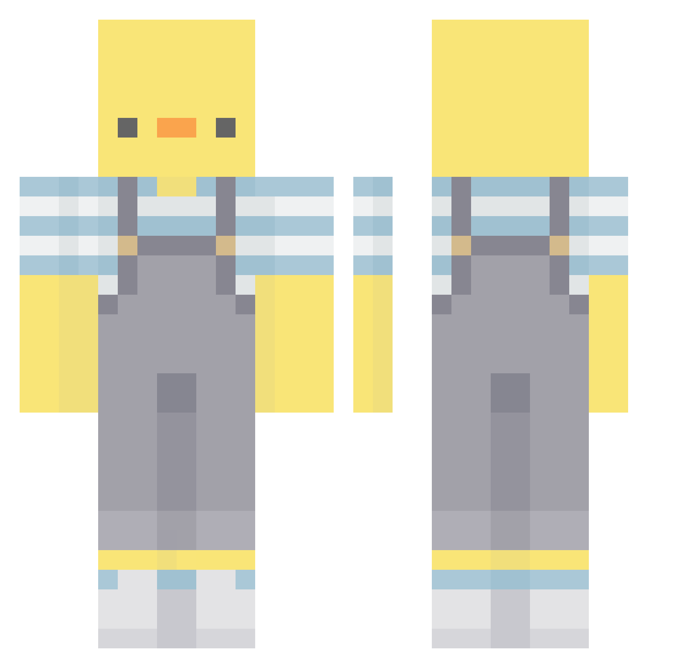 Baddie_Eddie Minecraft skin, front and back view
