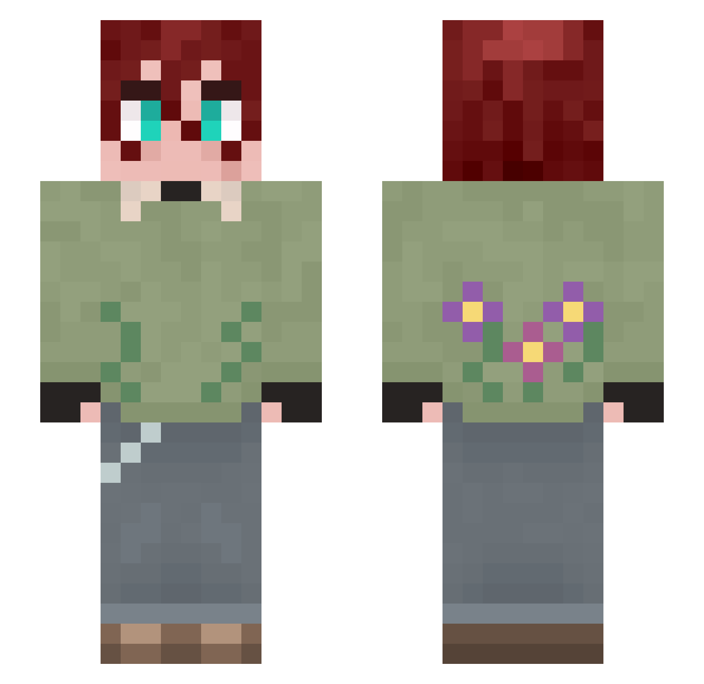 bobbleobble Minecraft skin, front and back view