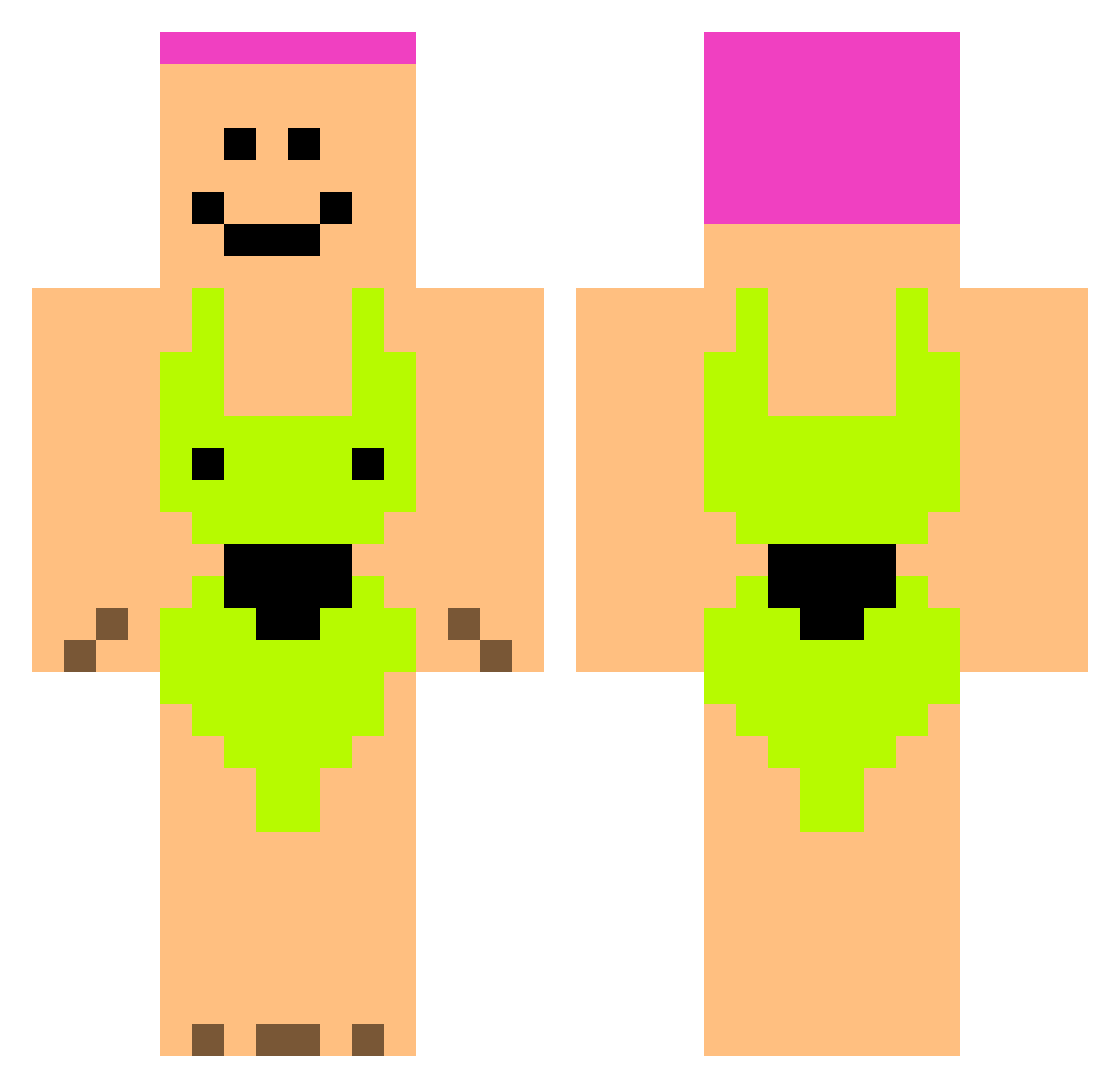 zeetheloser Minecraft skin, front and back view
