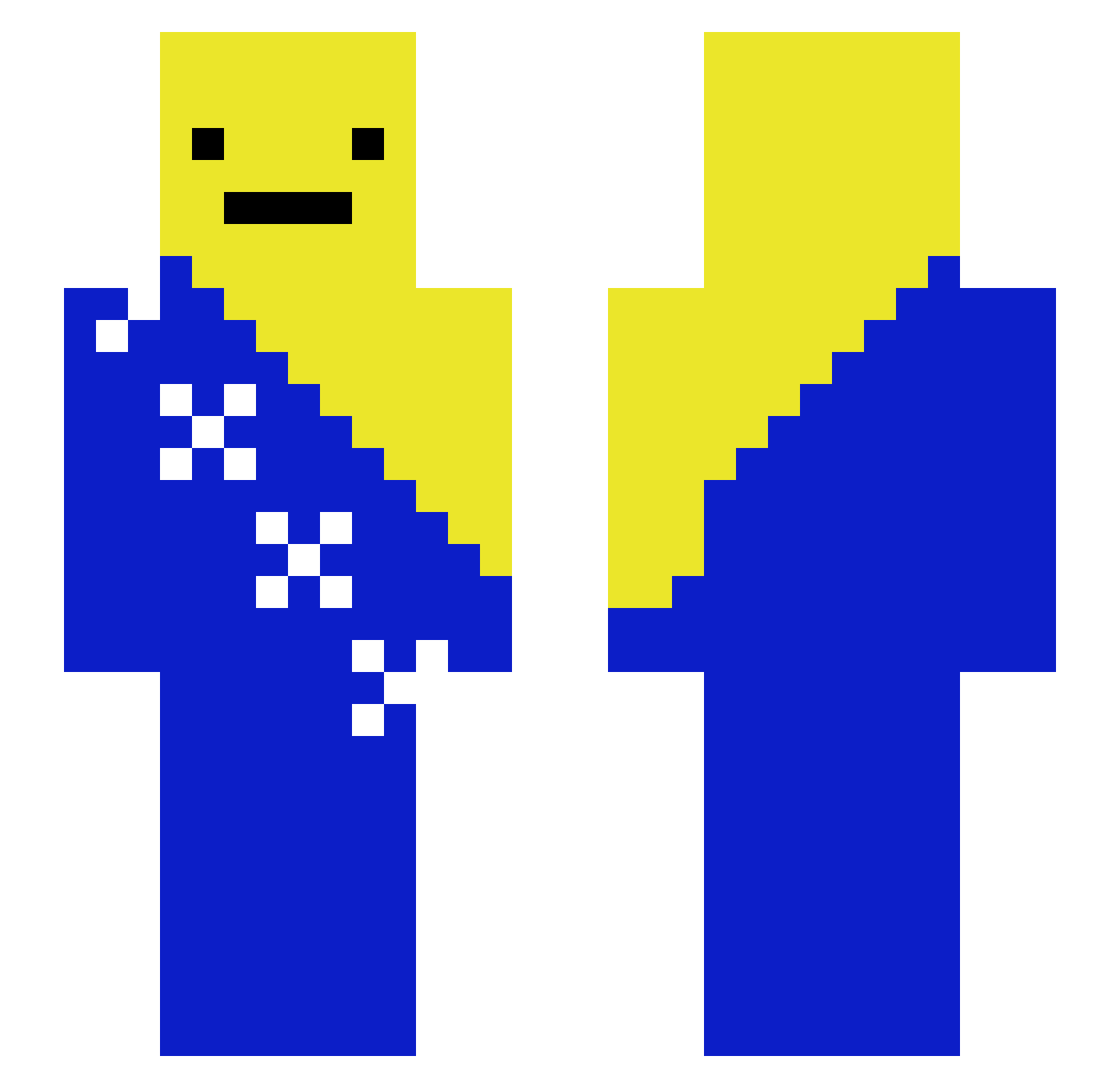 SofterFleksFNA Minecraft skin, front and back view